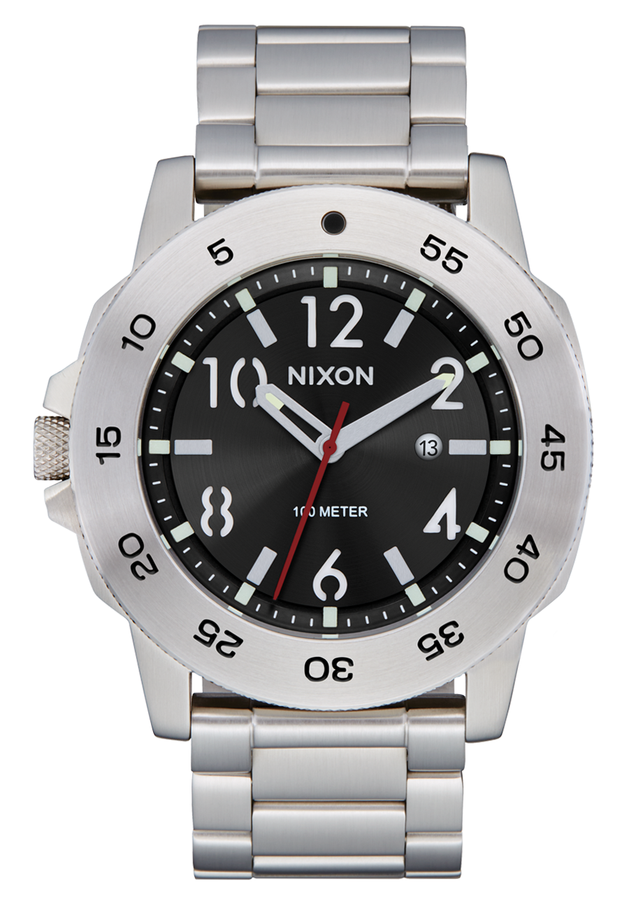 NIXON Smyth 44 - Silver Black Stainless Steel Unisex Watch | A1414625-00