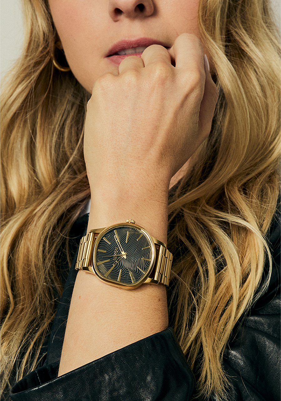 NIXON Sentry Wobble - 4th Dimension Gold / Black Unisex Watch | A14545358-00