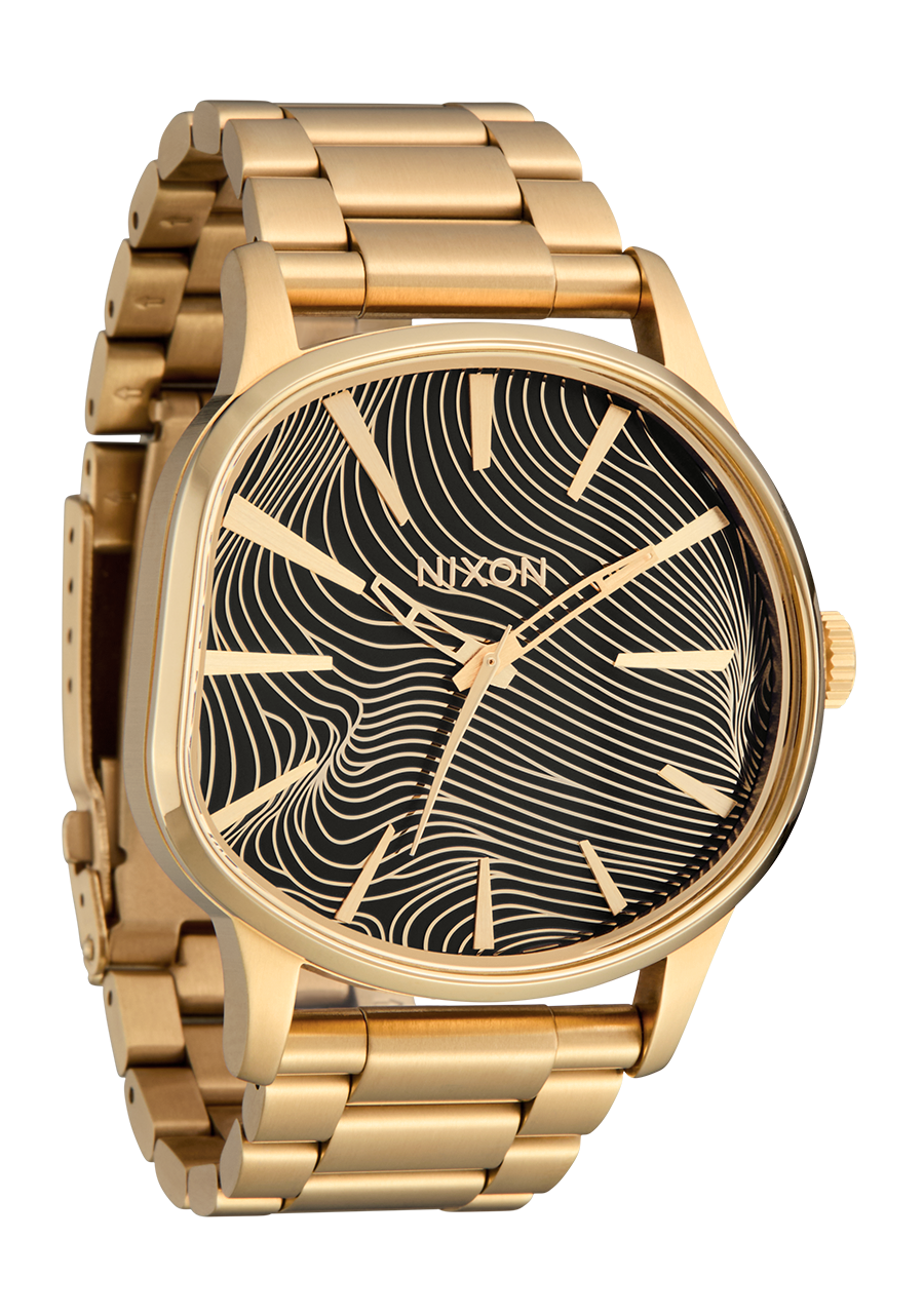 NIXON Sentry Wobble - 4th Dimension Gold / Black Unisex Watch | A14545358-00