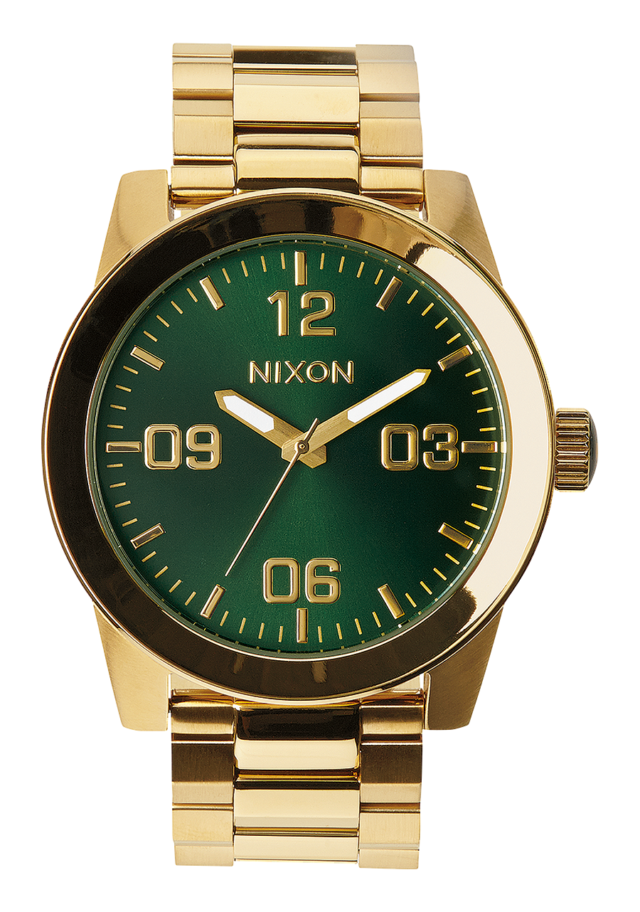 NIXON Corporal Stainless Steel Gold / Green Sunray Men's Watch | A3462691-00