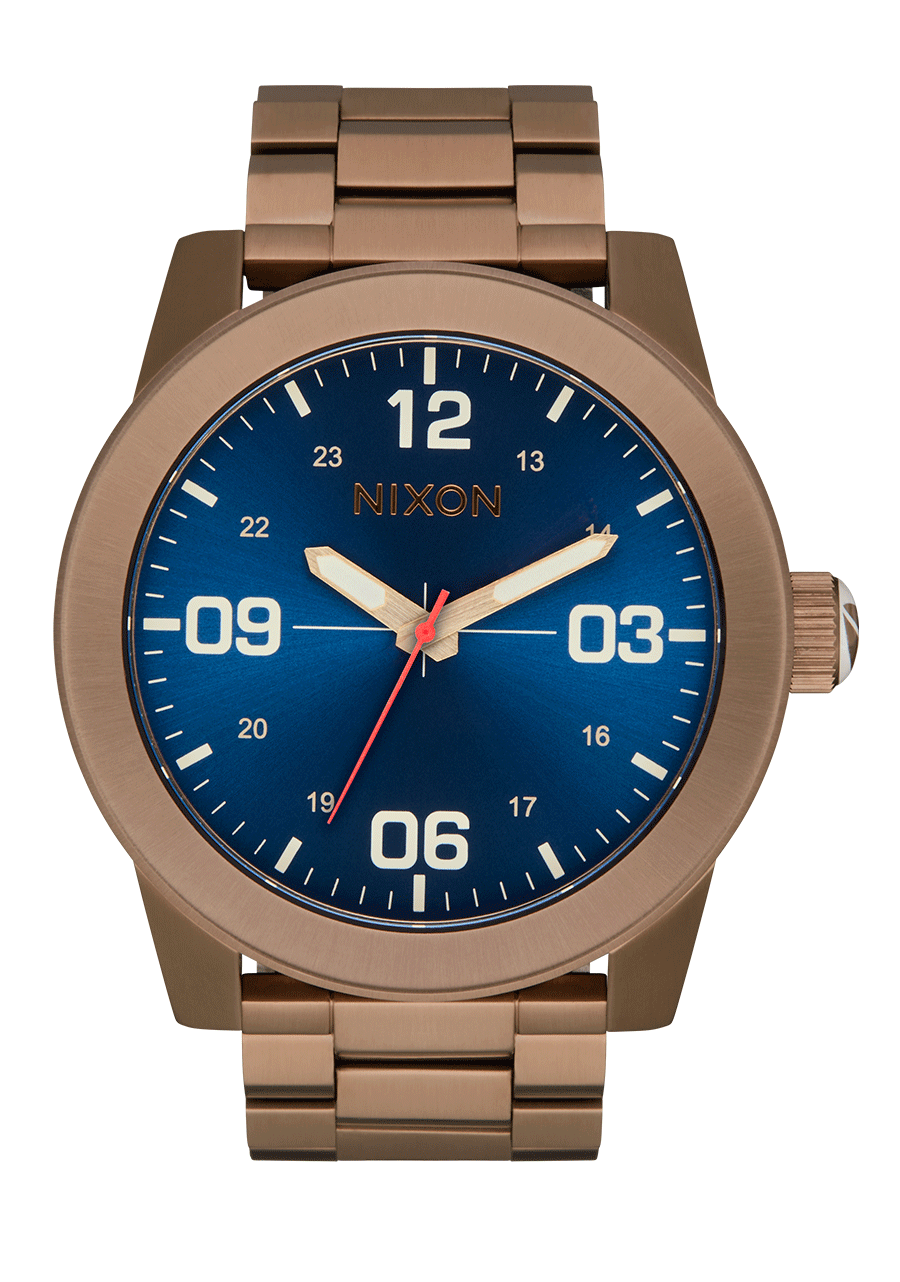 NIXON Corporal Stainless Steel - Desert Gold / Arles Blue Men's Watch | A3465301-00