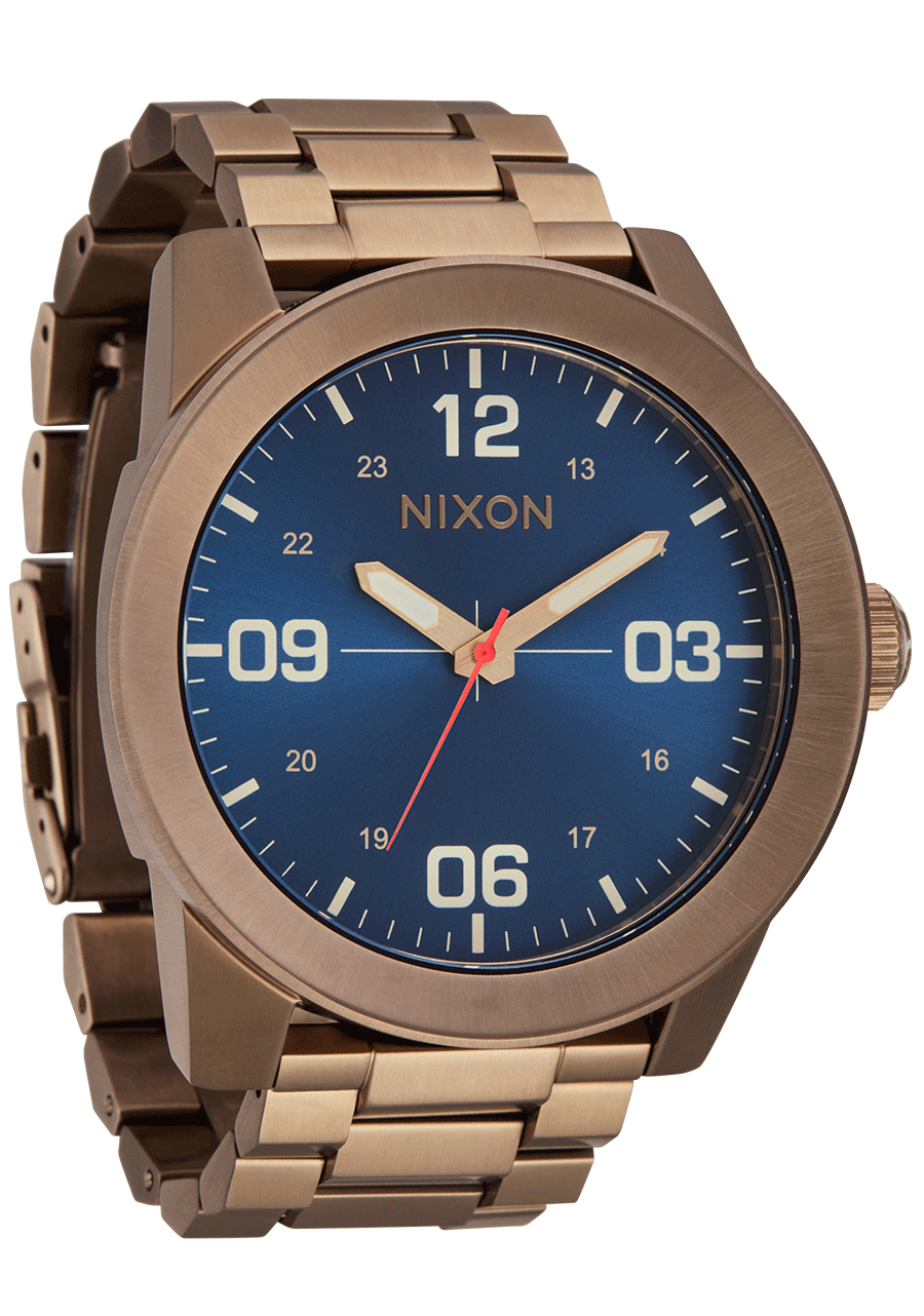 NIXON Corporal Stainless Steel - Desert Gold / Arles Blue Men's Watch | A3465301-00