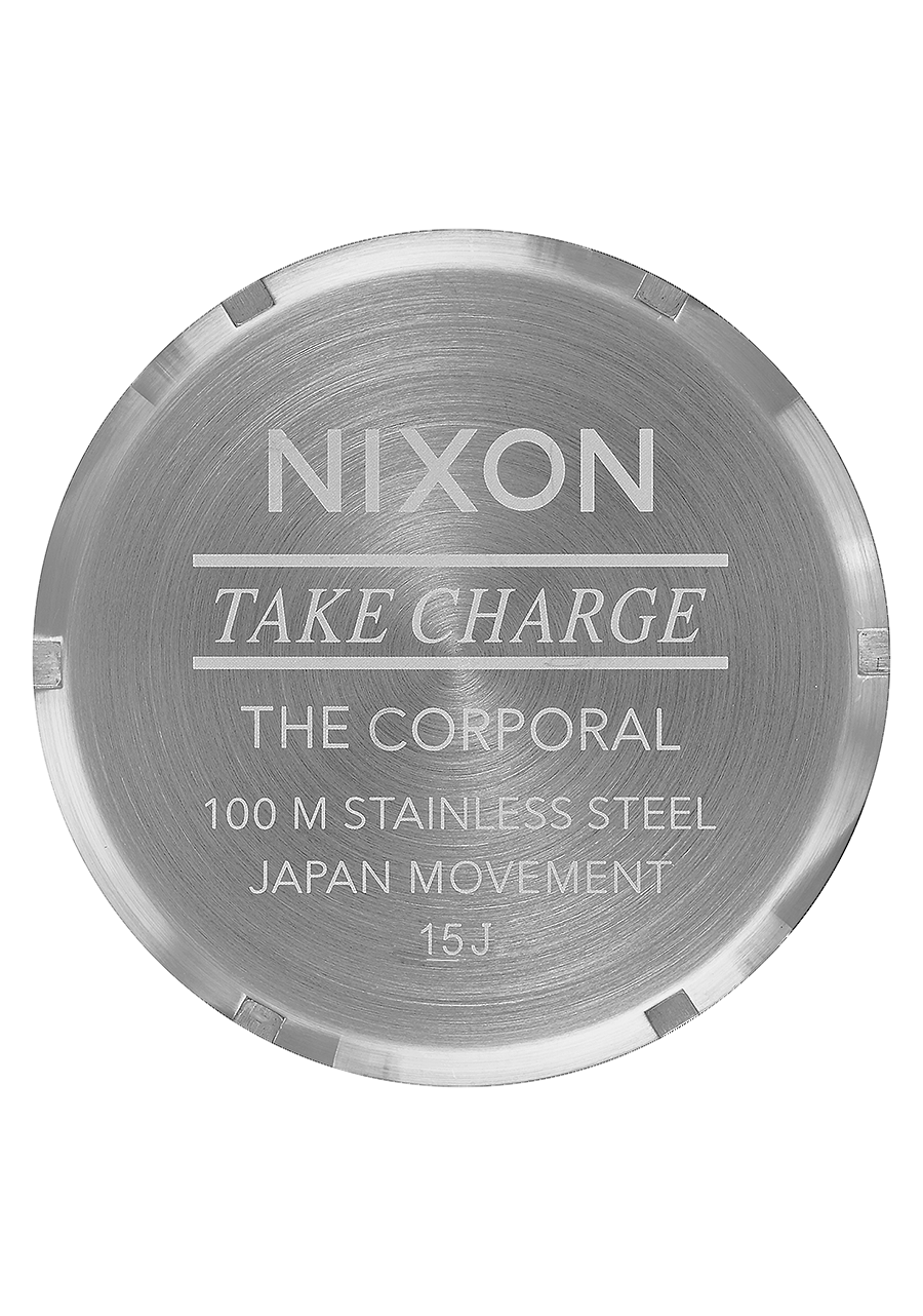 NIXON Corporal Stainless Steel - Silver / Coral Men's Watch | A3465339-00