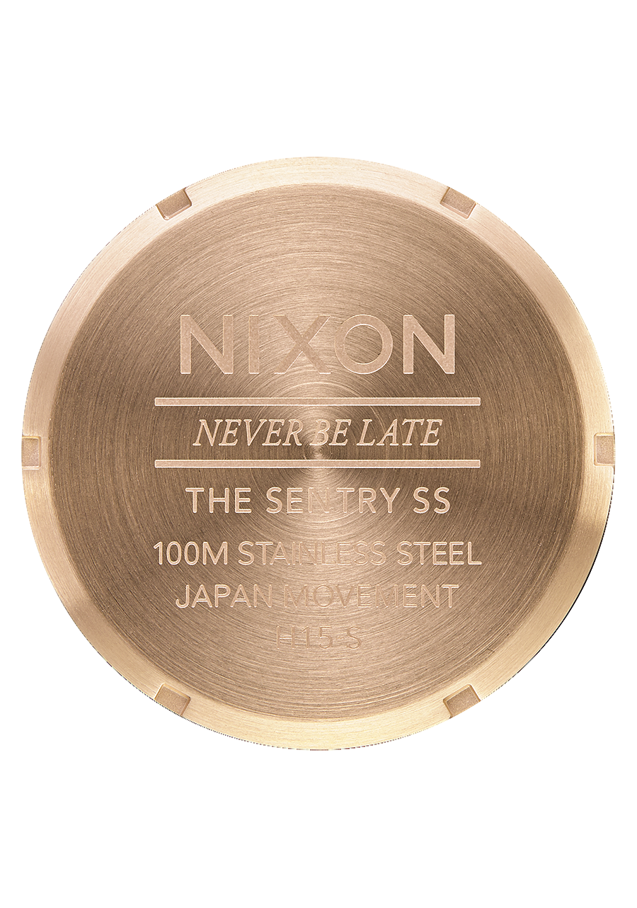 NIXON Sentry Stainless Steel Gold Dial and White Steel Bracelet 36mm Unisex Watch - view 4