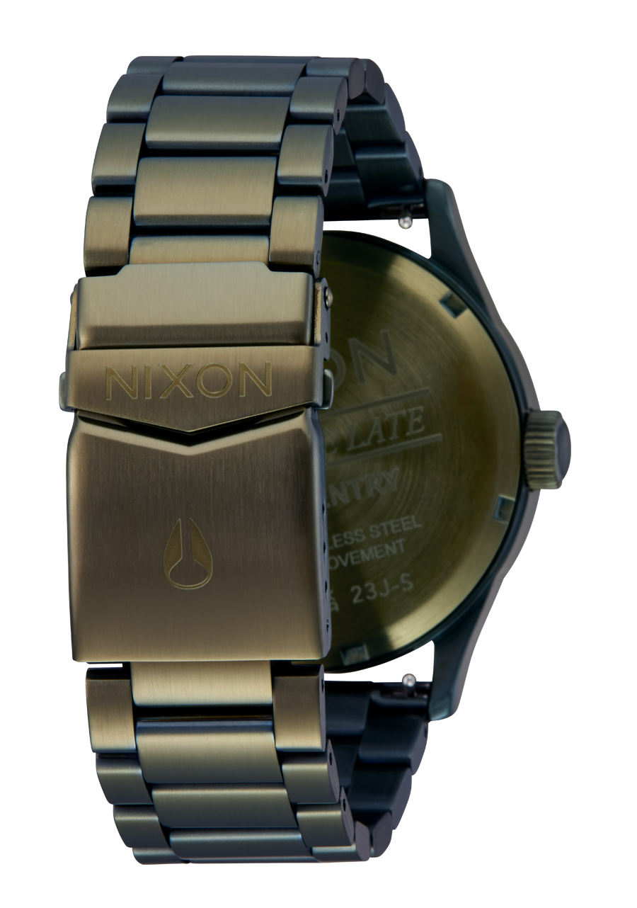 NIXON Sentry Stainless Steel Dark Olive Dial and Black Steel Bracelet 36mm Unisex Watch - view 4