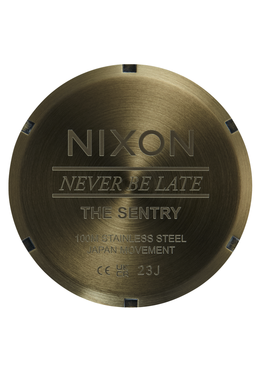 NIXON Sentry Stainless Steel Dark Olive Dial and Black Steel Bracelet 36mm Unisex Watch - view 5