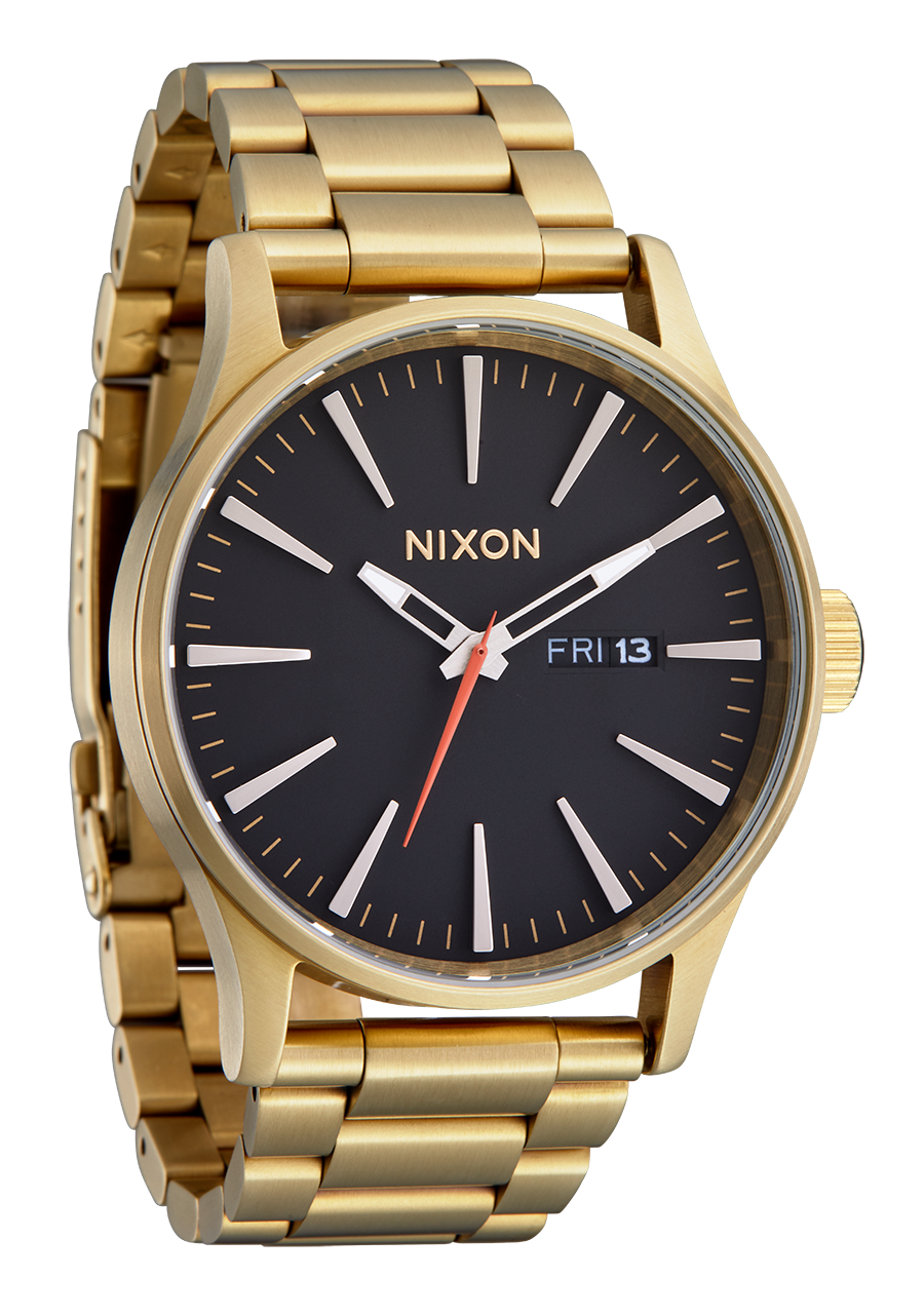 NIXON Sentry Stainless Steel - Yellow Gold Black Unisex Watch | A3565163-00