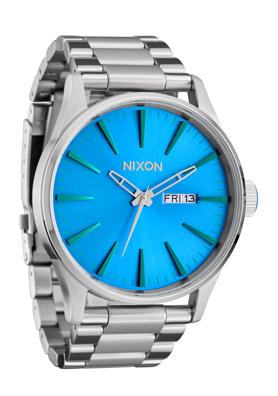 NIXON Sentry Stainless Steel Silver Dial and Black Steel Bracelet 42mm Men's Watch - view 2