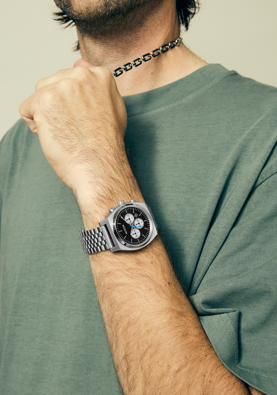 NIXON Time Teller Chrono - Chrome Black Chrome Sunray Unisex Watch | A9725266-00