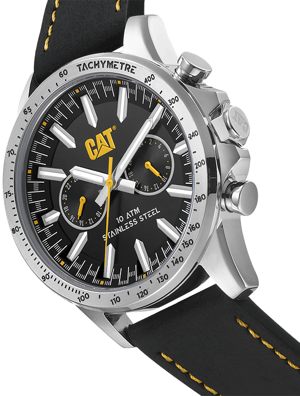 CAT Boston Multi Black Leather Men's Watch | AD.149.34.131