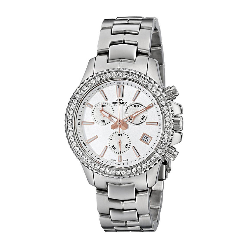 Rotary Acquaspeed Rose Gold Dial and Rose Gold Steel Bracelet 37mm Women's Watch | ALB90086/C/01