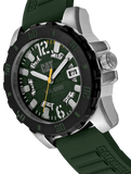 CAT Steel Barricade Green Silicone Strap Men's Watch | AR.141.23.133