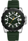 CAT Steel Barricade Green Silicone Strap Men's Watch | AR.141.23.133