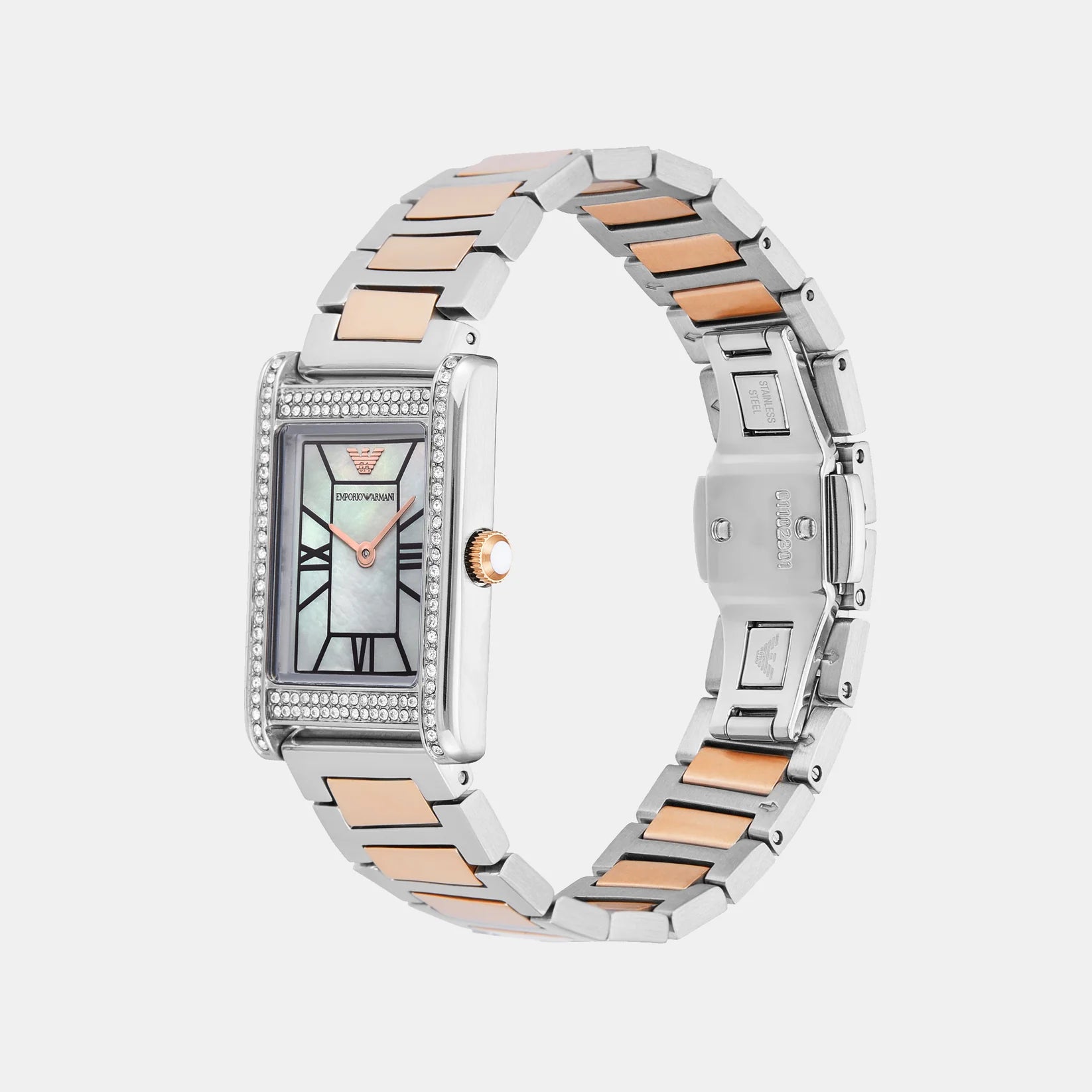 Emporio Armani Genni Quartz Mother Of Pearl Dial Analog Stainless Steel Women's Watch | AR11626