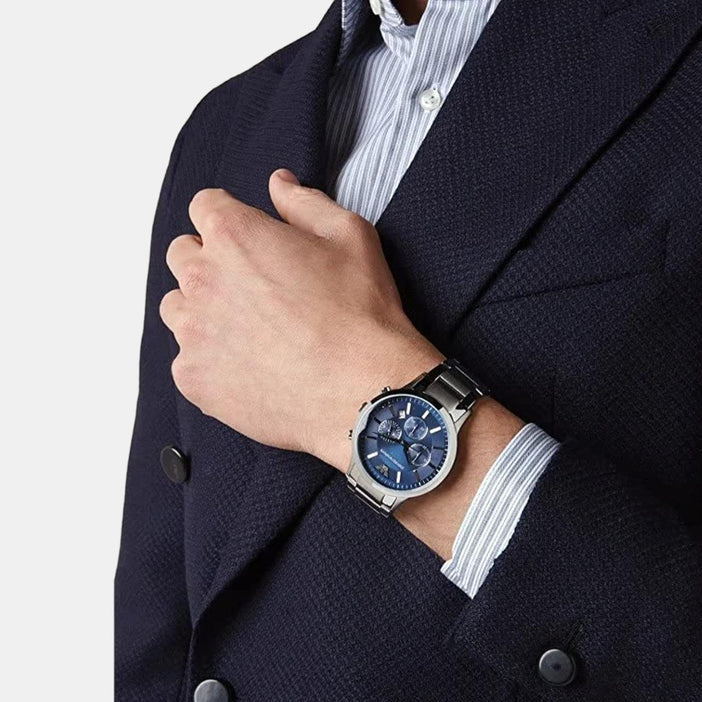 Emporio Armani Renato Sunray Dial and Silver Stainless Steel 43mm Men's Watch | AR2448