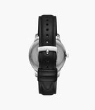 Emporio Armani Three-Hand Date Black Leather Mens Watch and Bracelet Set | AR80079SET