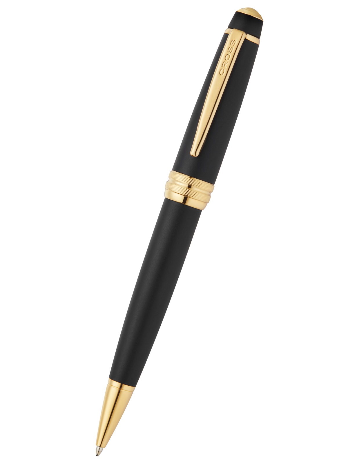 CROSS Bailey Matte Black Lacquer with 23KT Gold PVD Ballpoint Pen | AT0452-24