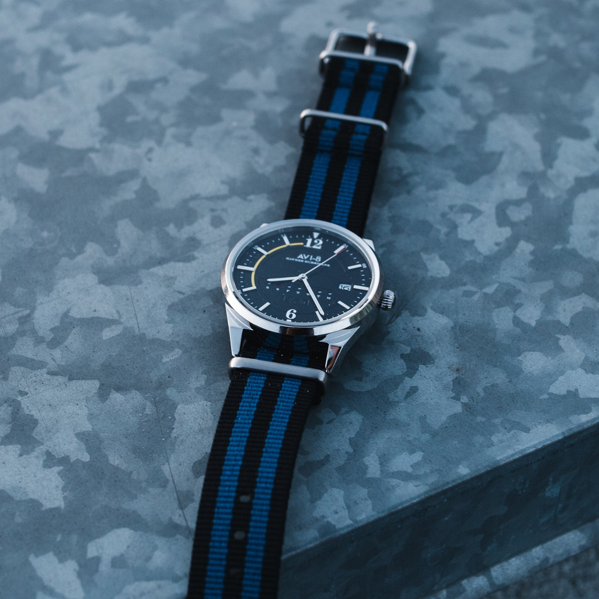 AVI-8 Hawker Hurricane Automatic Watch Black Blue