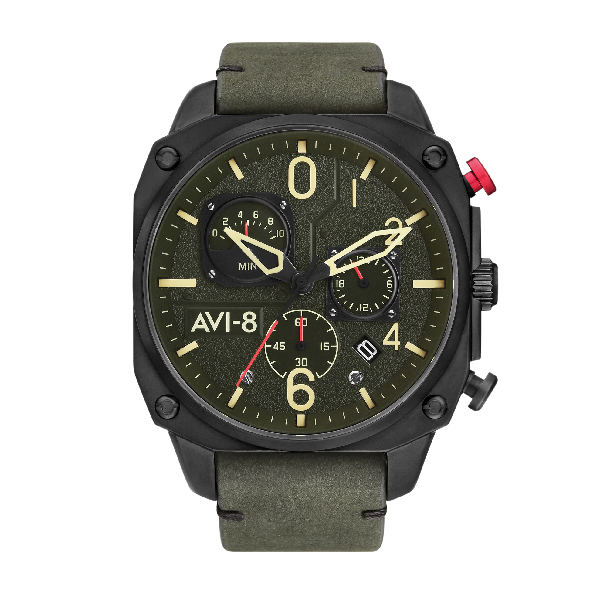 AVI-8 Hawker Hunter Retrograde Chronograph Deep Green Black Av 4052 08