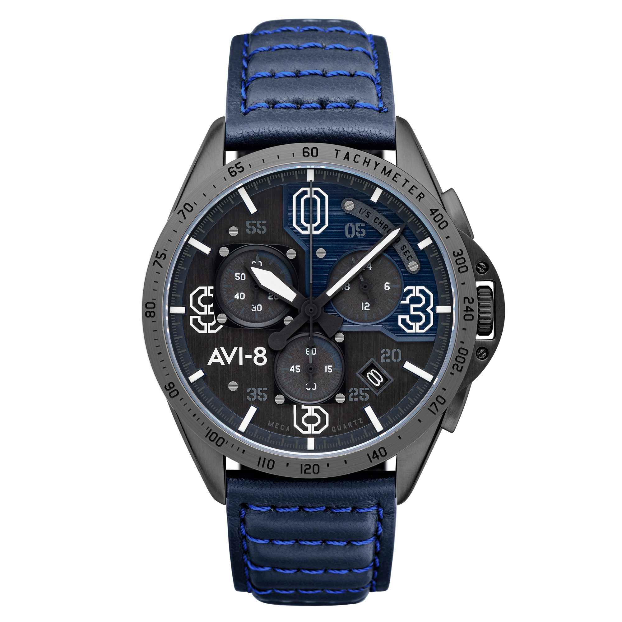 AVI-8 P51 Mustang Blakeslee Meca Quartz Chronograph Air Blue Av 4077 04
