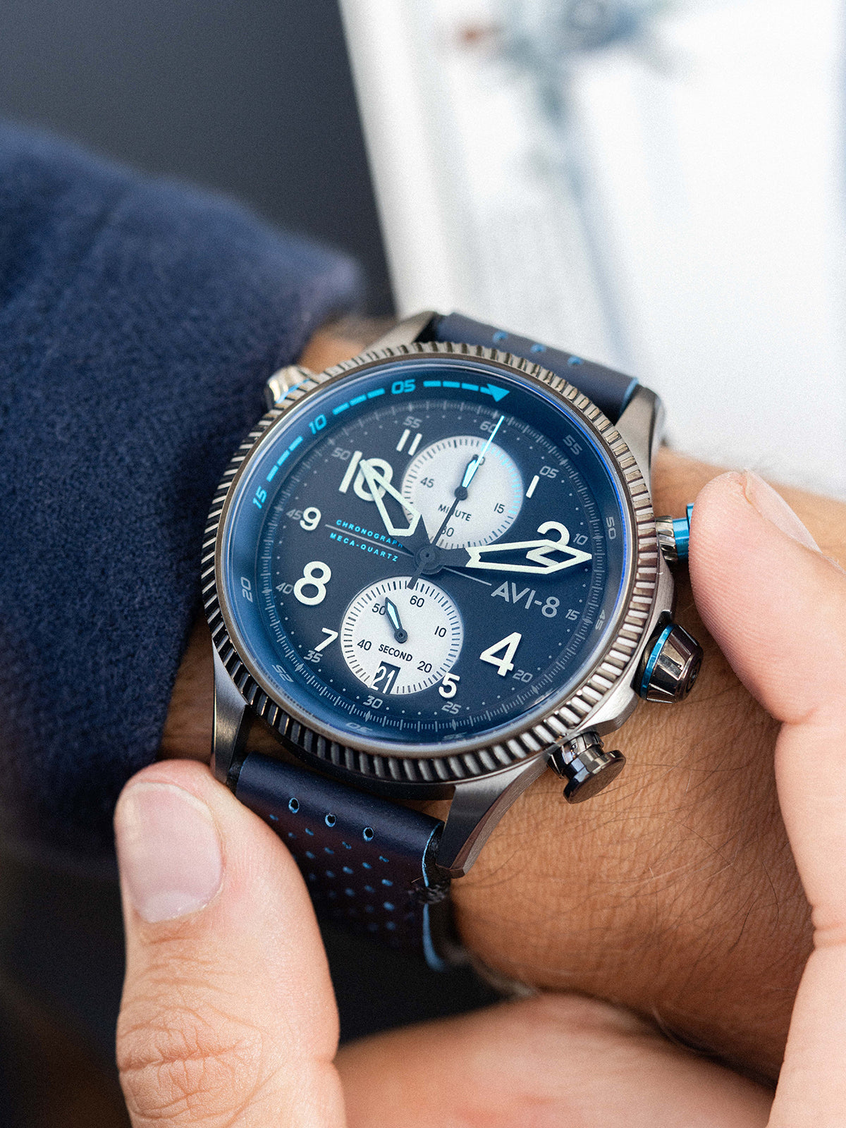 AVI-8 Hawker Hunter Duke Meca Quartz Chronograph Colerne Av 4080 02