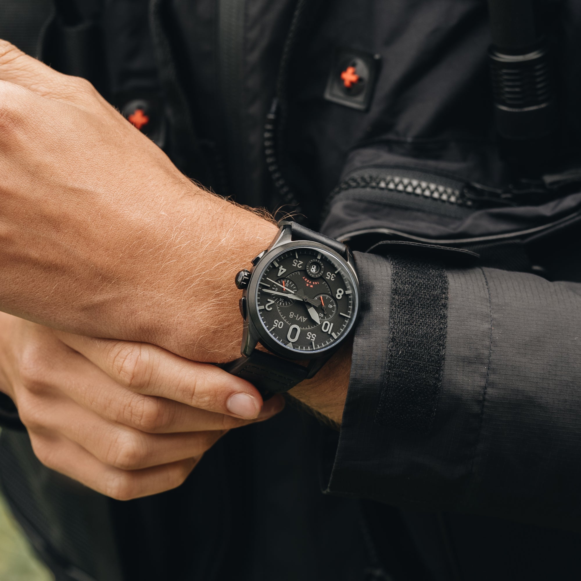 AVI-8 Lock Chronograph Slate Black