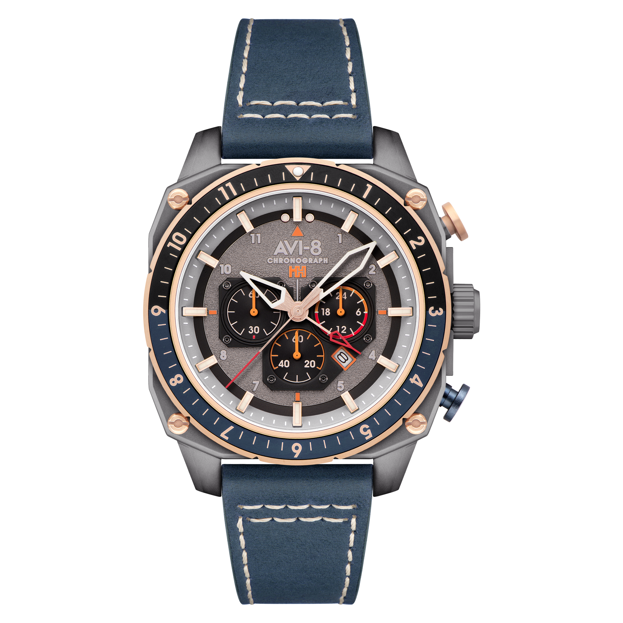 AVI-8 Hawker Hunter Atlas Dual Time Chronograph Charcoal Grey Av 4100 07