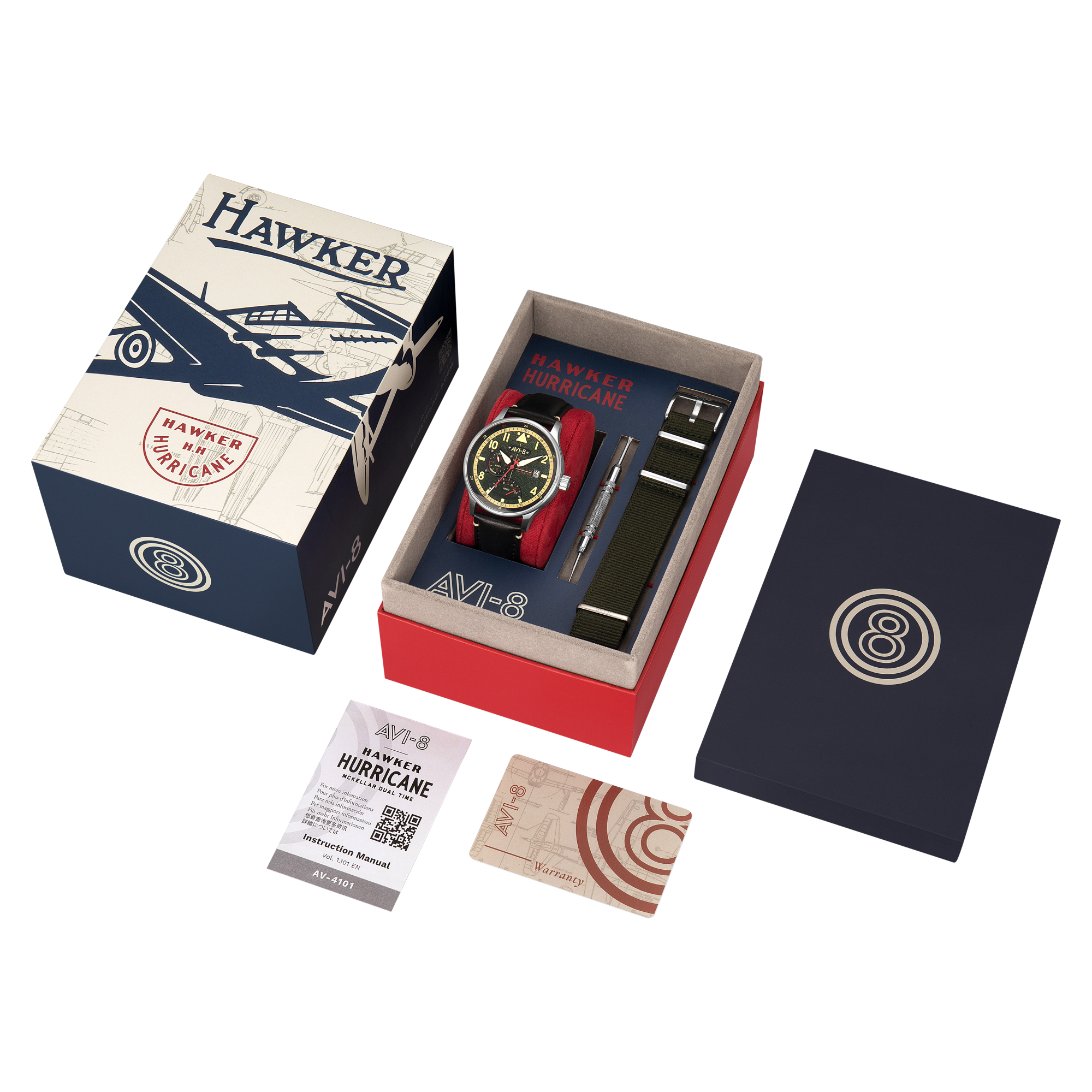 AVI-8 Mckellar Dual Time Gothic Green