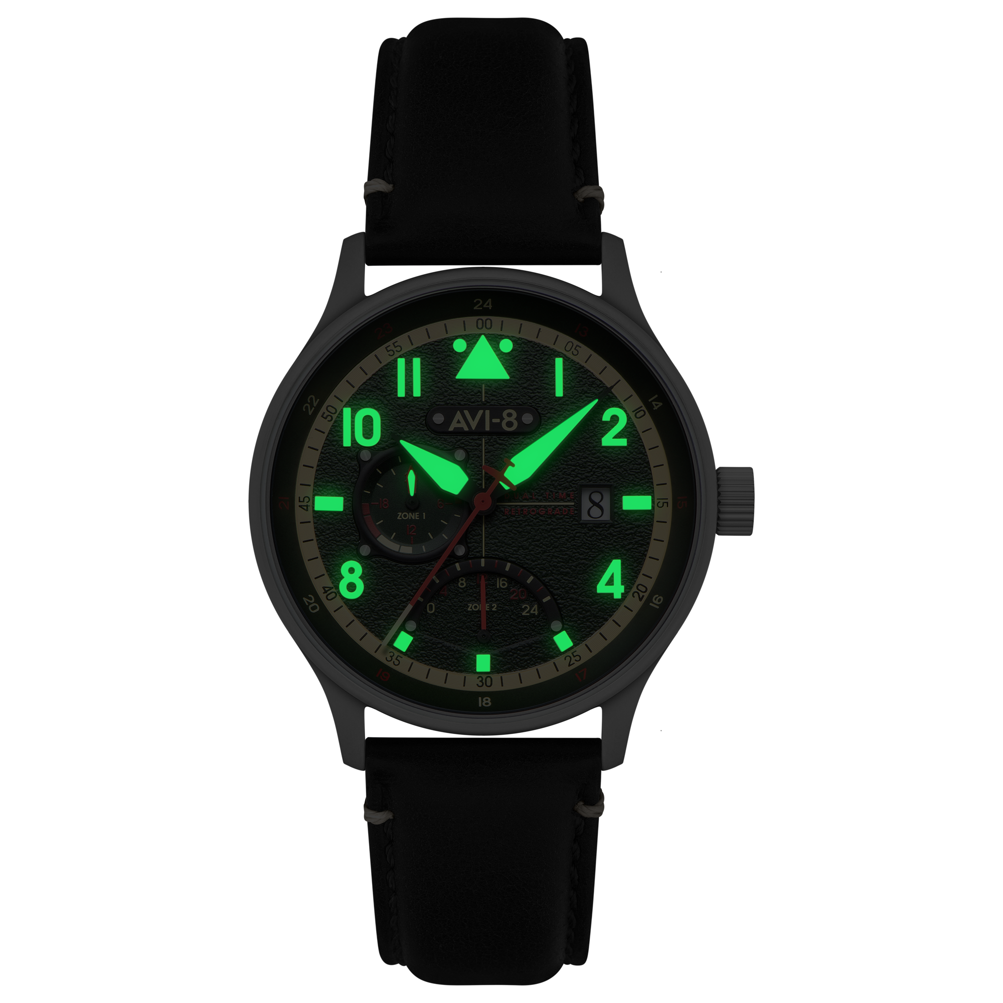 AVI-8 Mckellar Dual Time Gothic Green