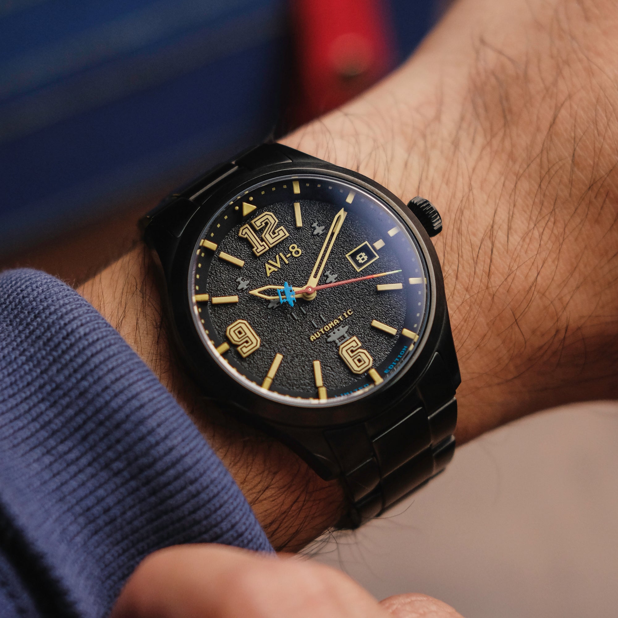 AVI-8 Flyboy Capcom 1942 Automatic Black Ace Av 4104 22