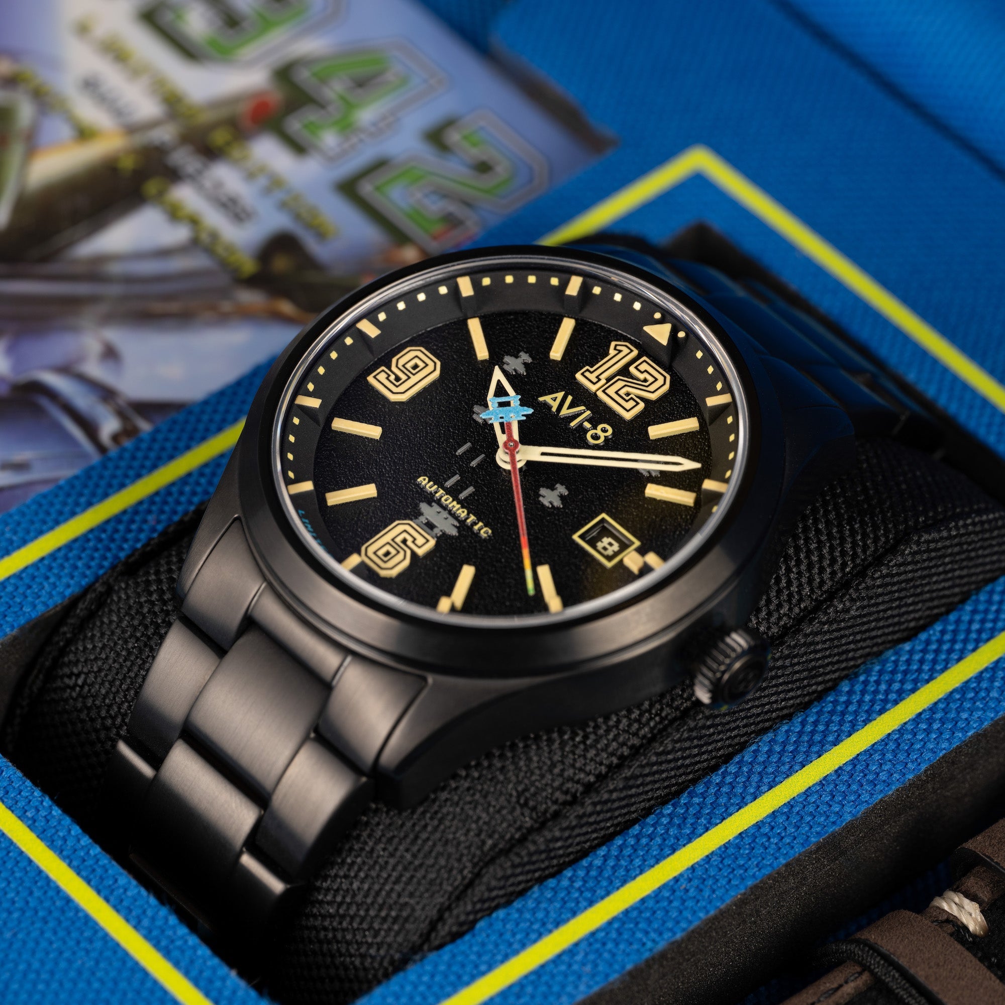 AVI-8 Flyboy Capcom 1942 Automatic Black Ace Av 4104 22