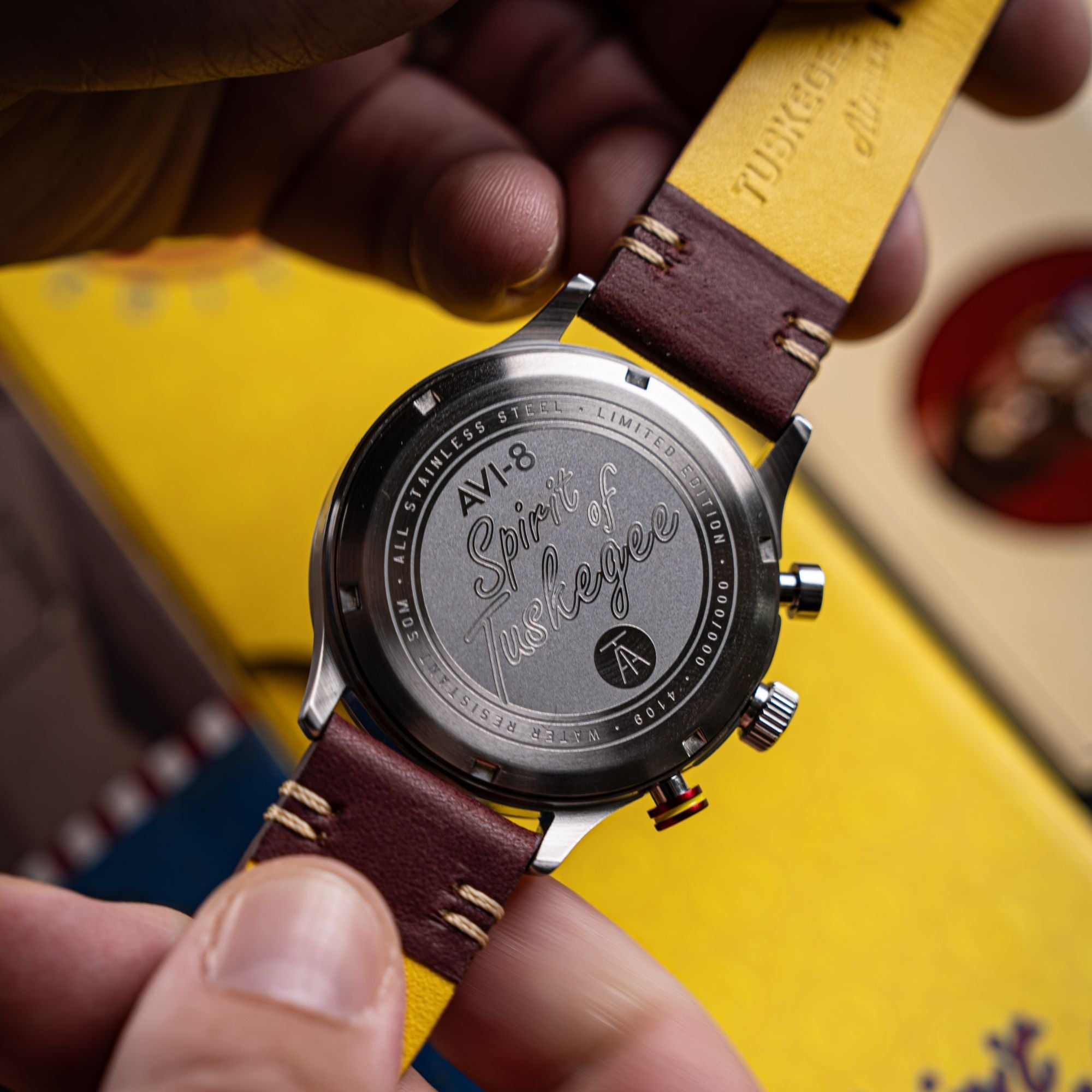 AVI-8 Flyboy Spirit Of Tuskegee Chronograph Limited Edition Brown Av 4109 02