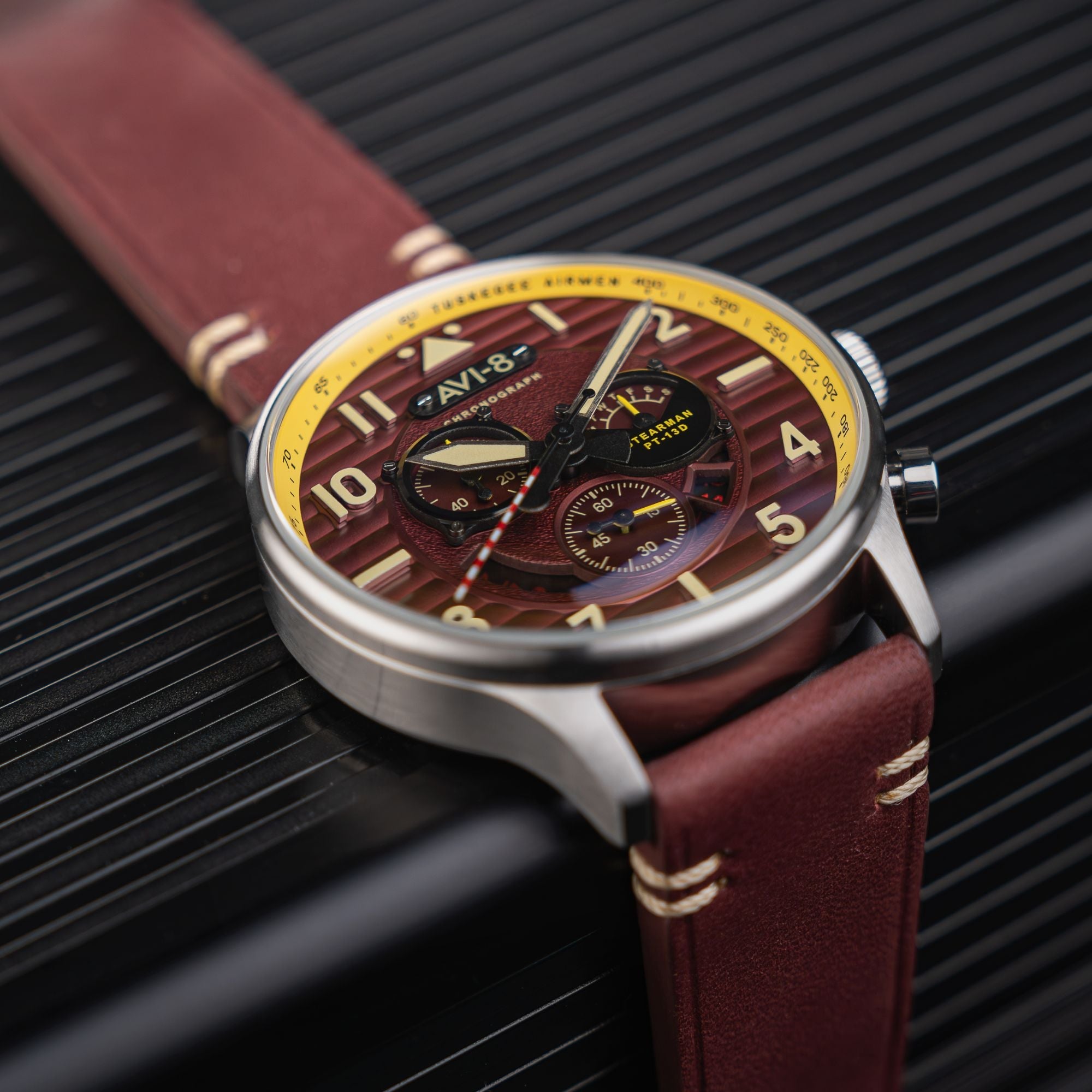AVI-8 Flyboy Spirit Of Tuskegee Chronograph Limited Edition Brown Av 4109 02