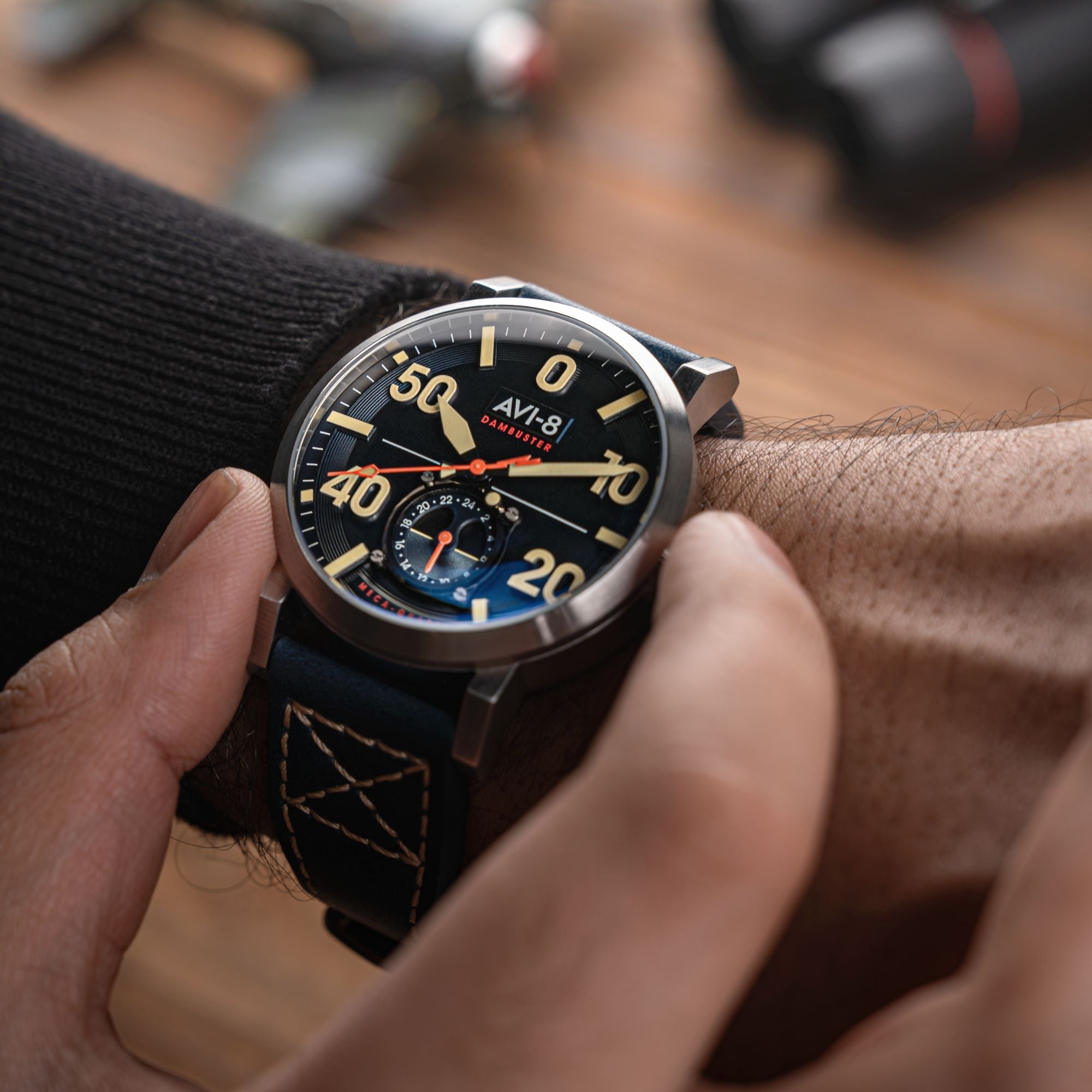 AVI-8 Dambuster Chadwick Meca Quartz Cobalt Blue Av 4113 01