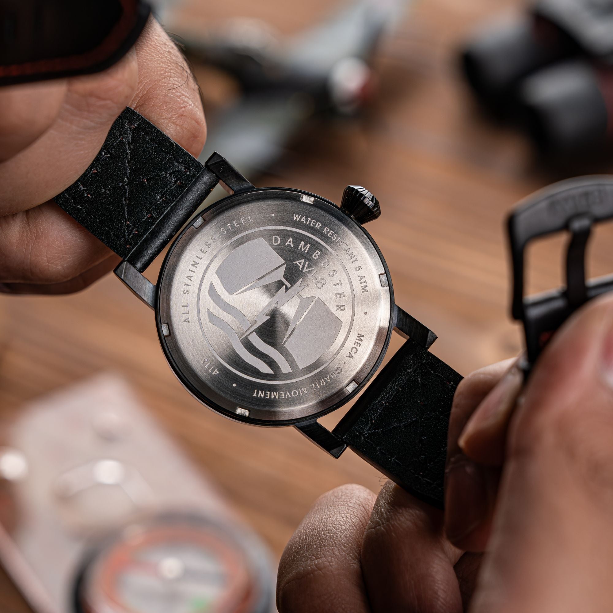 AVI-8 Dambuster Chadwick Meca Quartz Coal Black Av 4113 03