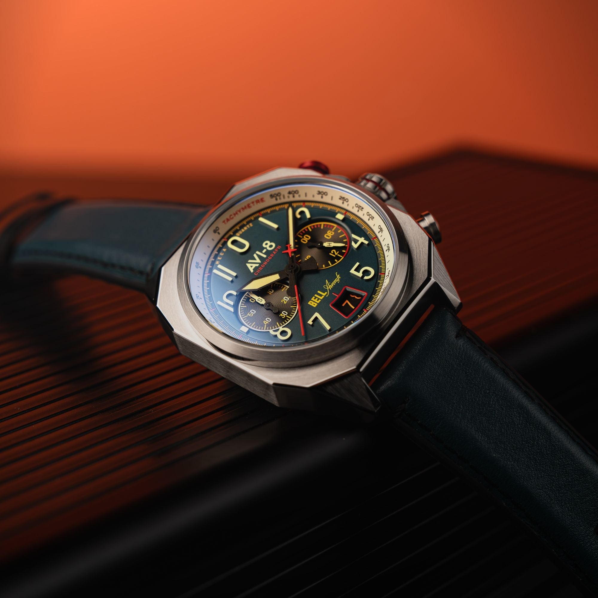 AVI-8 Bell X 1 Machbuster Chronograph Aviation Blue Av 4118 01