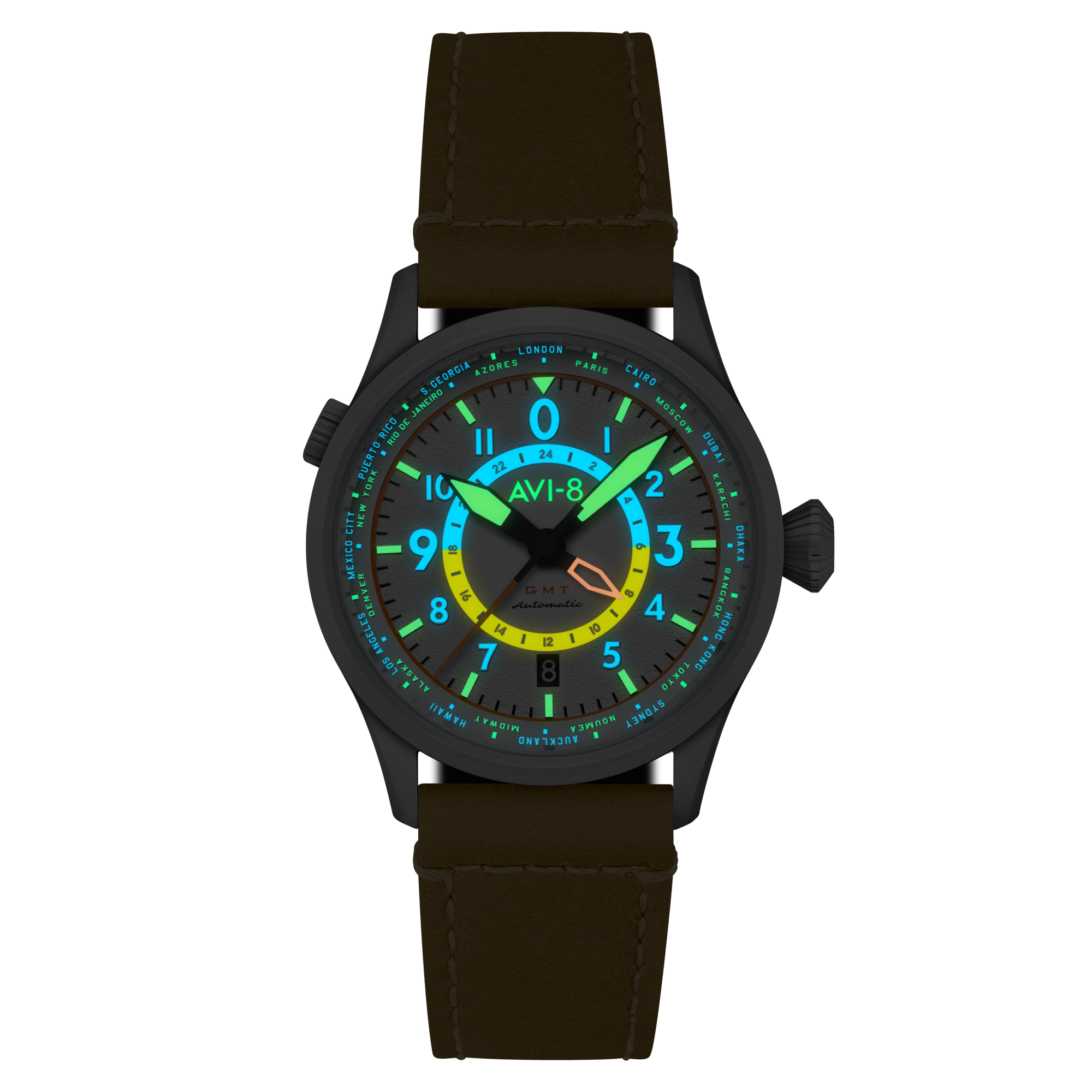 AVI-8 Wingman Worldtimer Gmt Automatic Sand Green