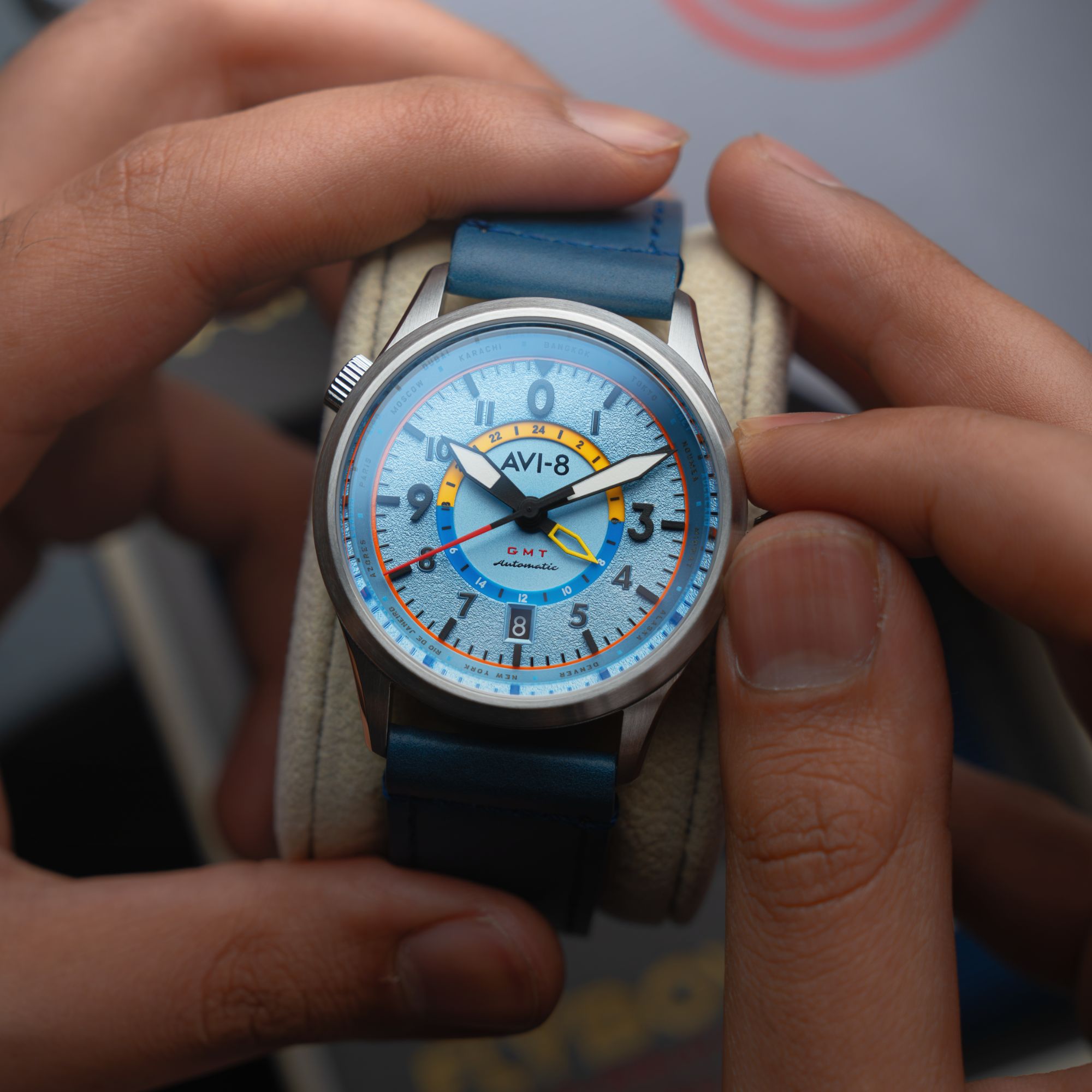 AVI-8 Wingman Worldtimer Gmt Automatic Power Blue