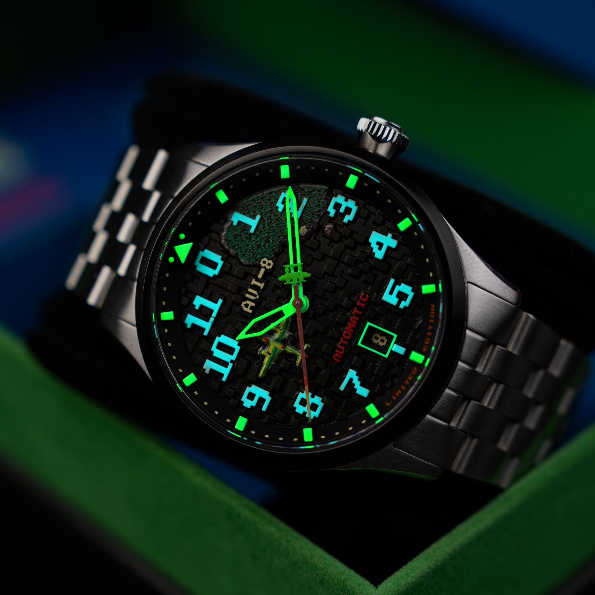 AVI-8 Capcom 1942 Automatic Pixel Limited Edition Silver Ace