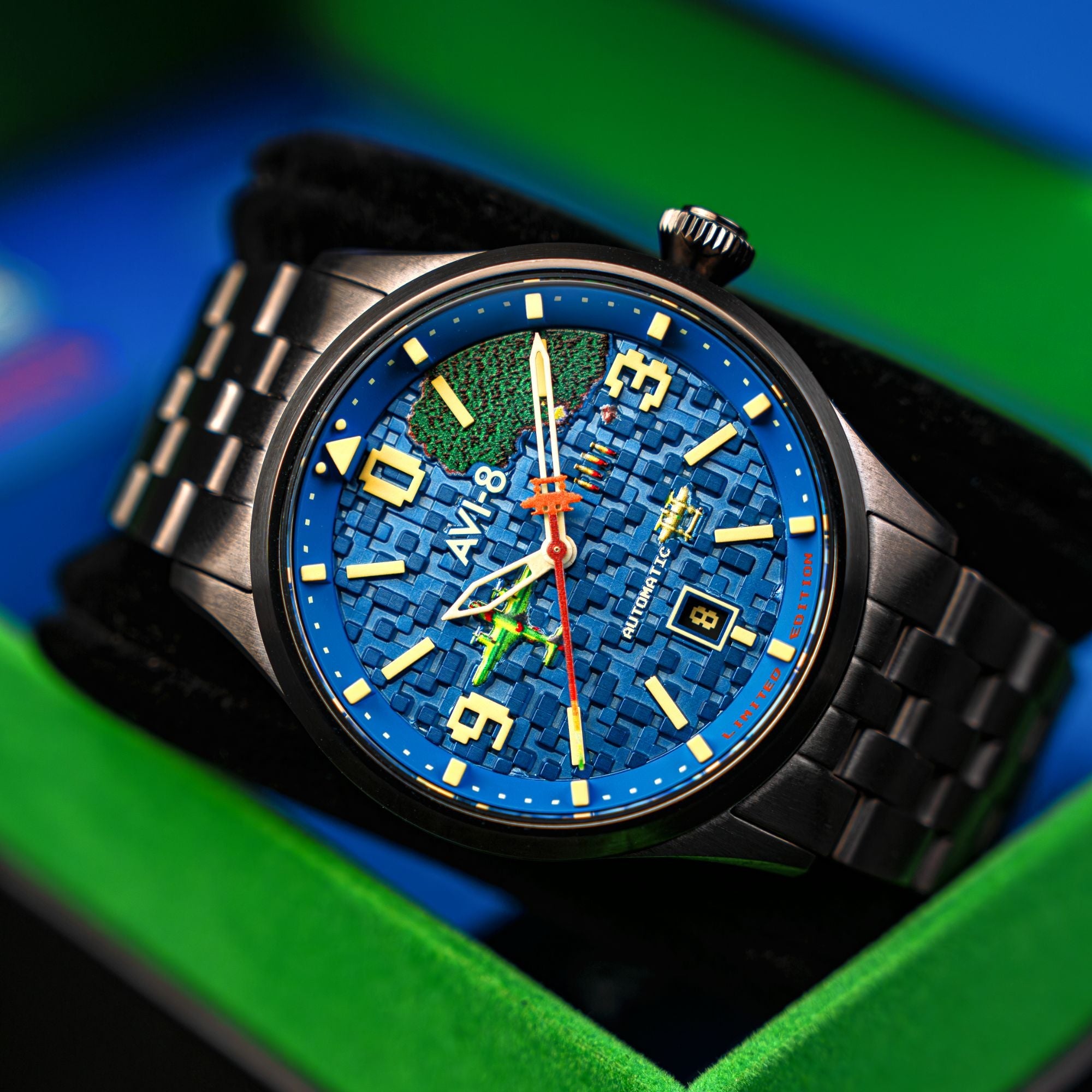 AVI-8 Capcom 1942 Automatic Pixel Limited Edition Gunmetal Ace