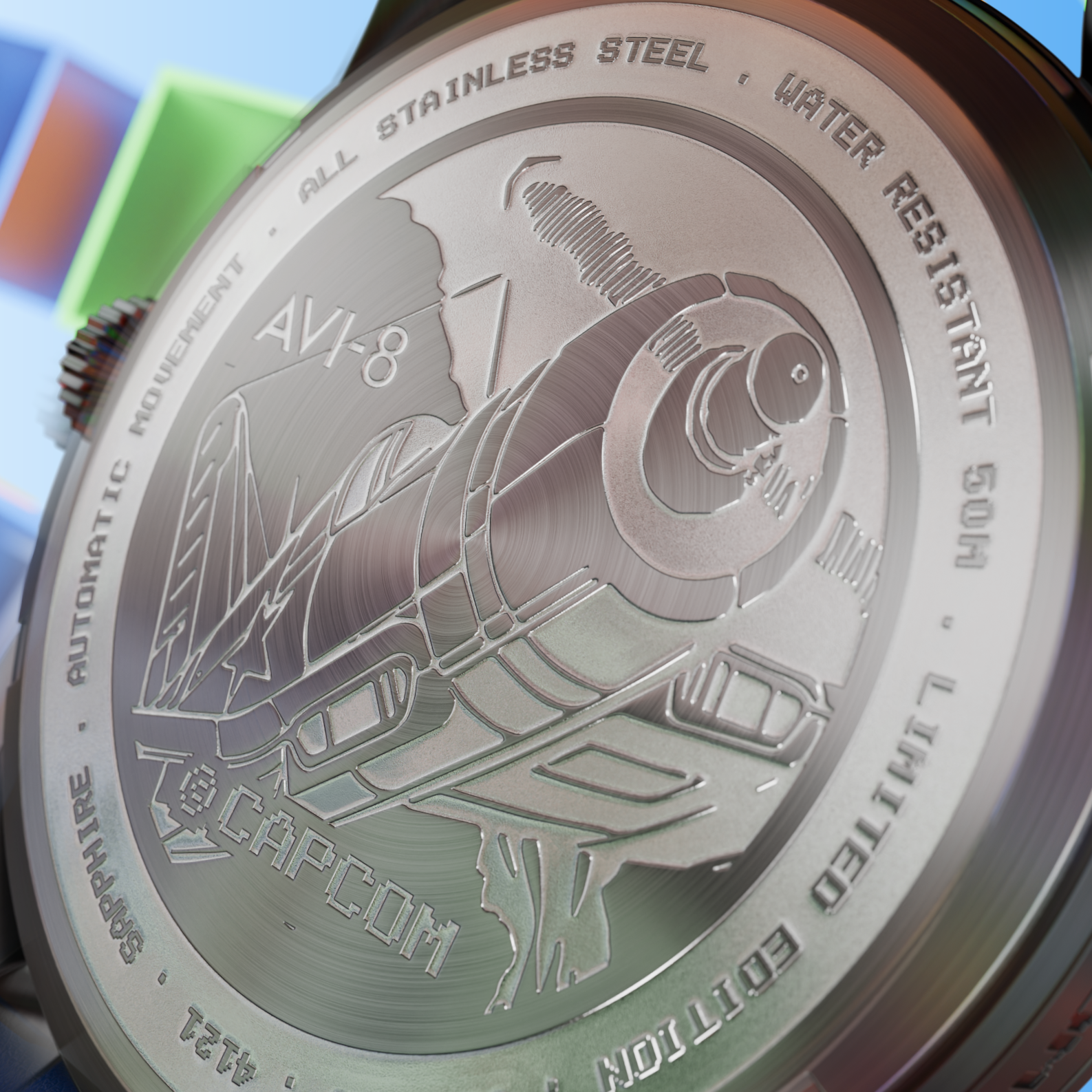 AVI-8 Capcom 1942 Automatic Pixel Limited Edition Gunmetal Ace