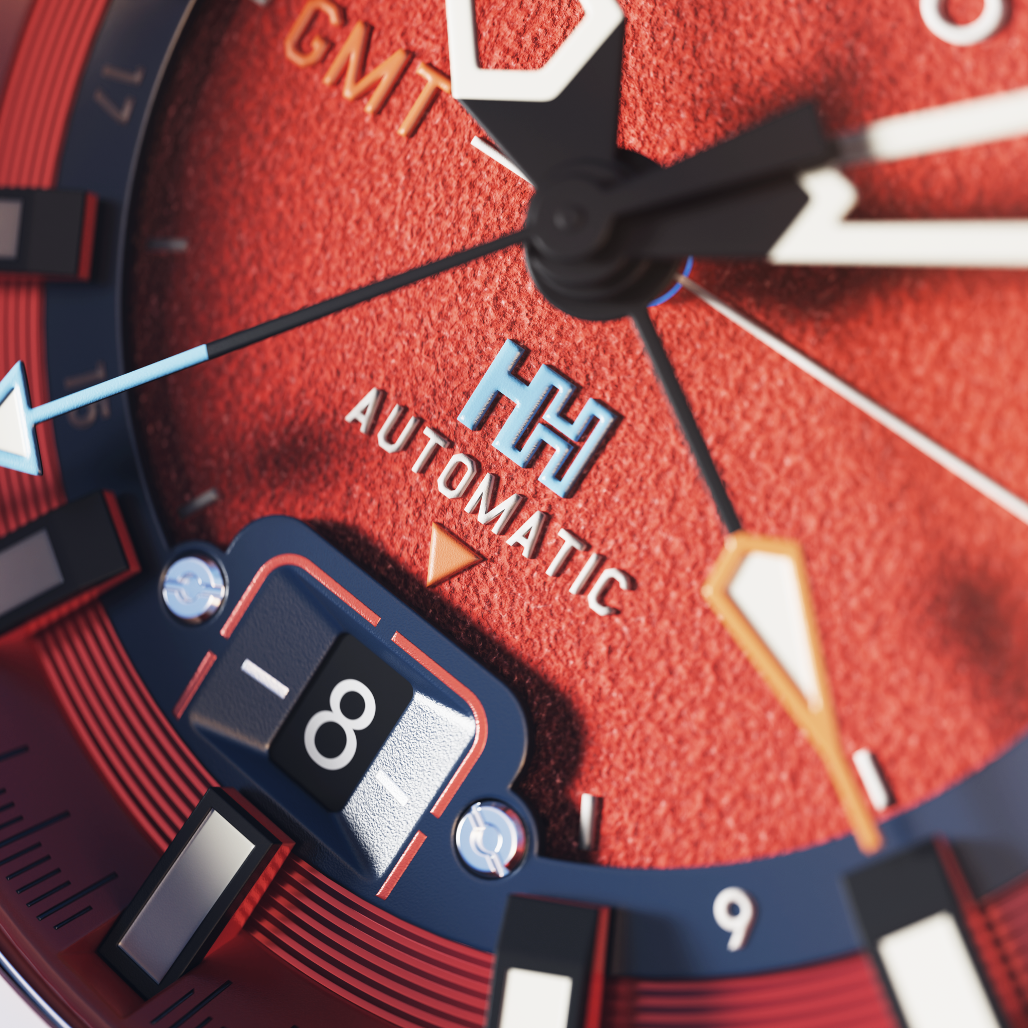 AVI-8 Atlas Gmt Automatic Orangish Red