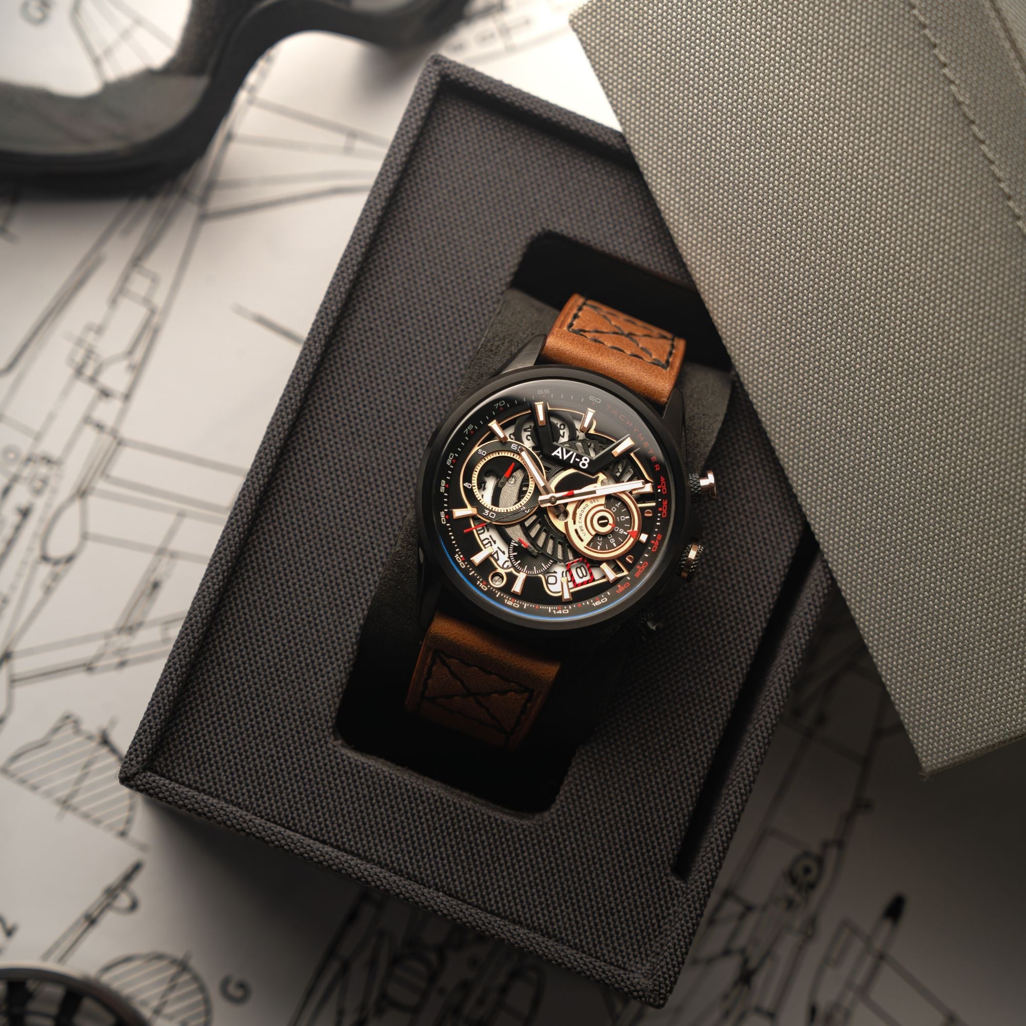 AVI-8 Hawker Harrier Matador Chronograph Desert Black Av 4125 02