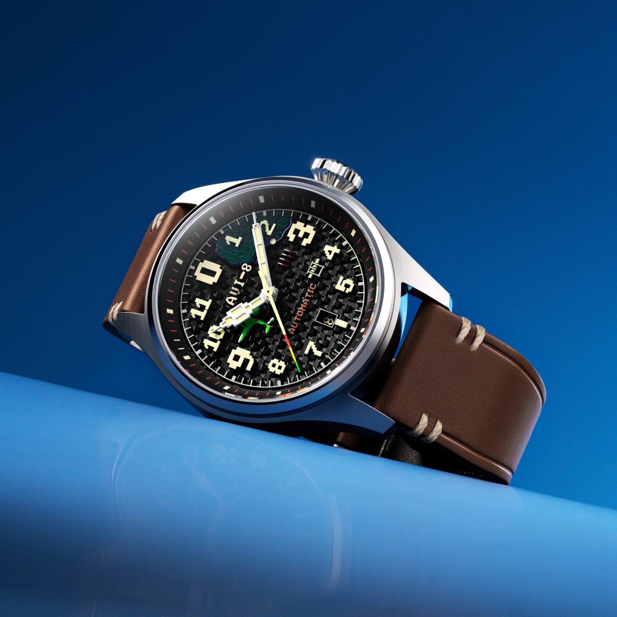 AVI-8 Clowes Automatic Capcom 1942 Pixel Limited Edition Onyx Ace