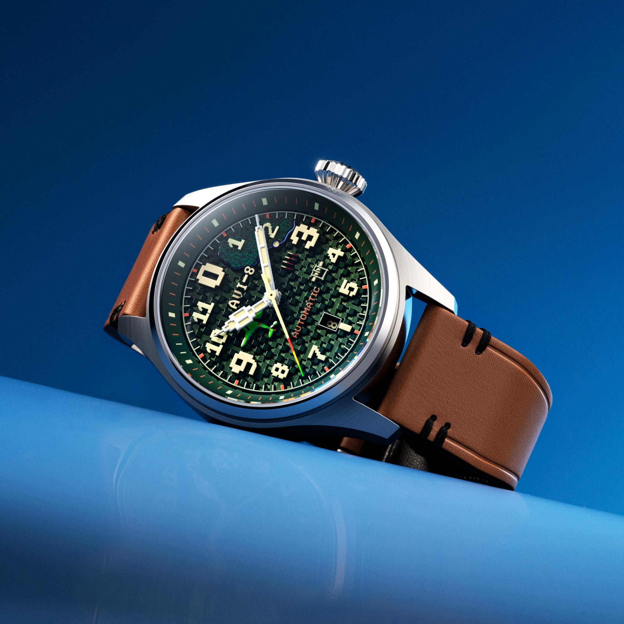 AVI-8 Clowes Automatic Capcom 1942 Pixel Limited Edition Green Ace