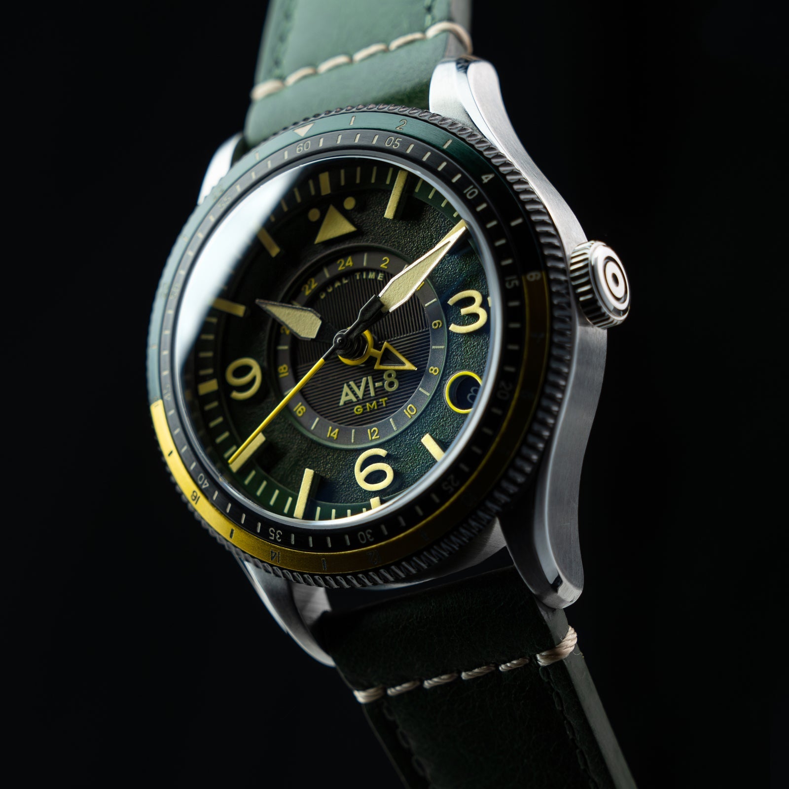 AVI-8 Airmaster Gmt Automatic Fuselage Green