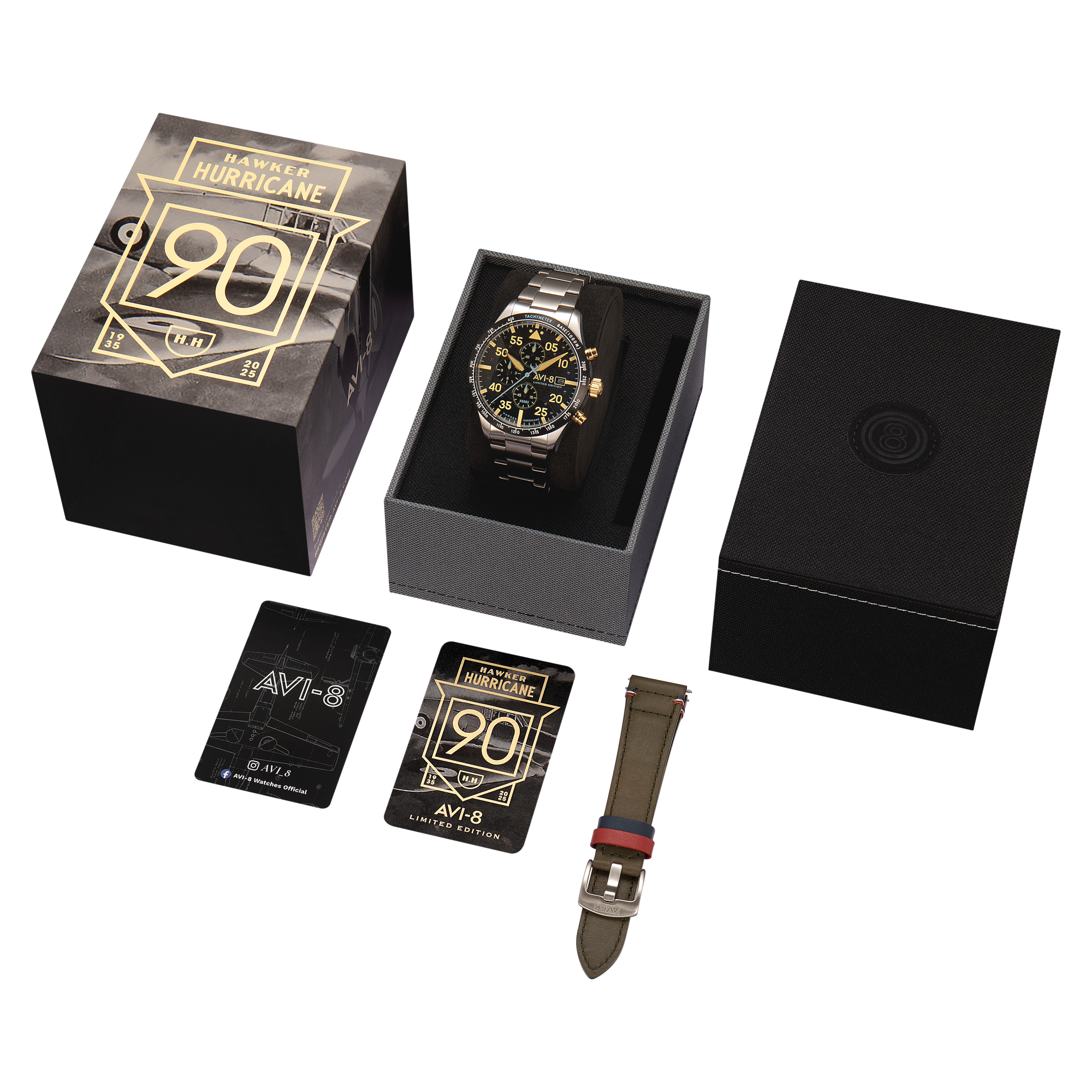 AVI-8 90Th Anniversary Chronograph Limited Edition Thunder Black