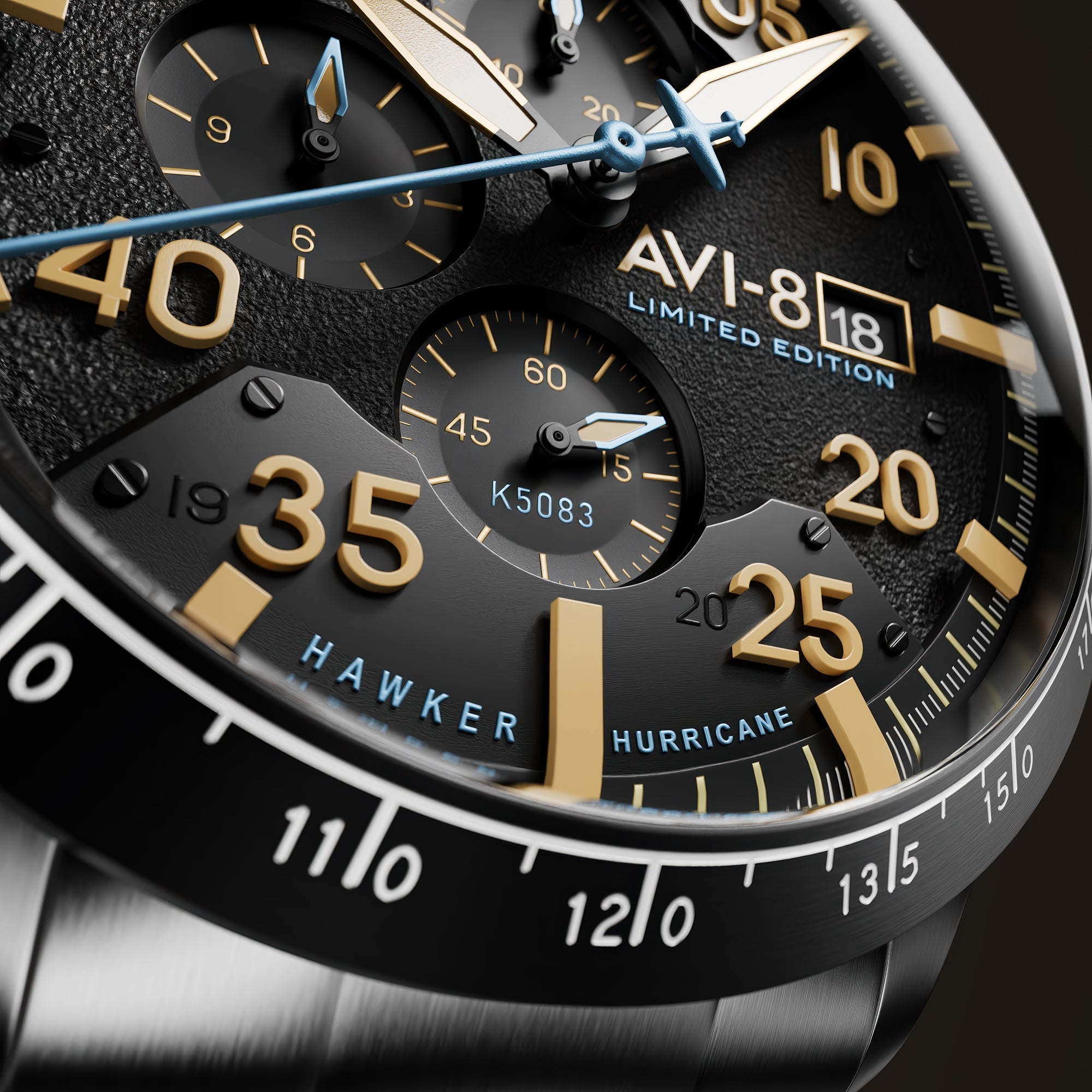 AVI-8 90Th Anniversary Chronograph Limited Edition Thunder Black