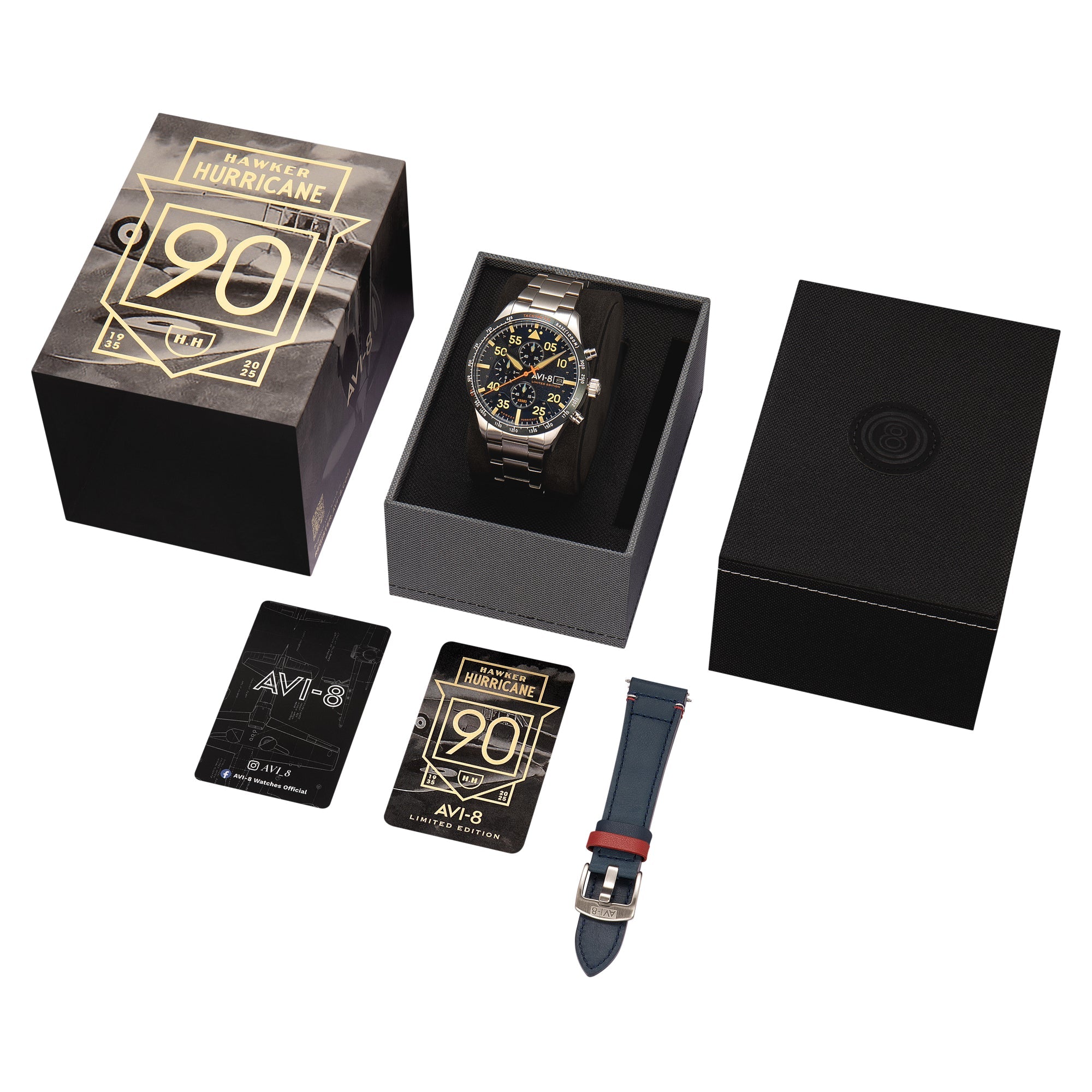 AVI-8 Hawker Hurricane 90Th Anniversary Chronograph Limited Edition Blue Horizon Av 4130 22