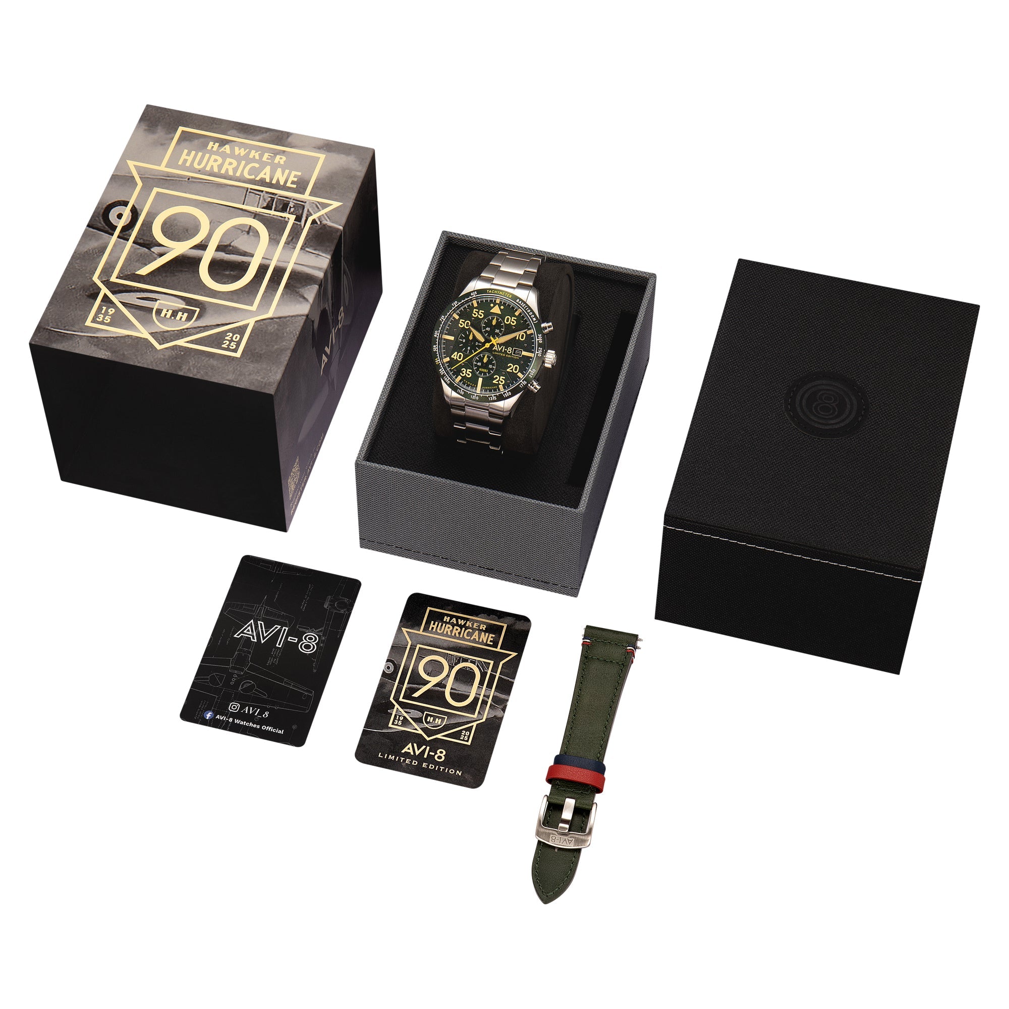 AVI-8 90Th Anniversary Chronograph Limited Edition Tarmac Green